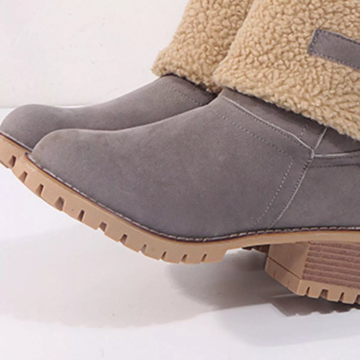 Round Toe Block Heels Boots - Flip Flop Dynasty