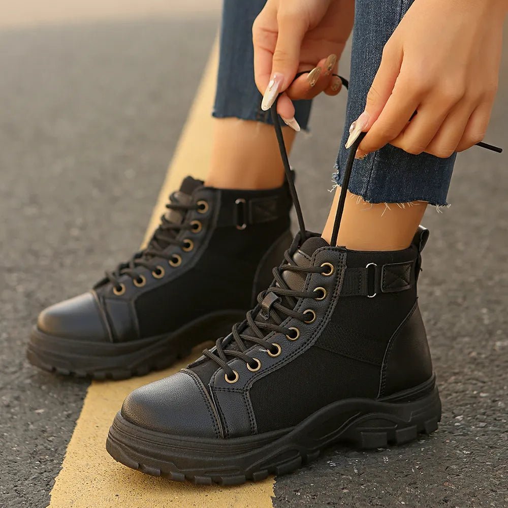 Round - Toe Lace - Up Boots - Flip Flop Dynasty