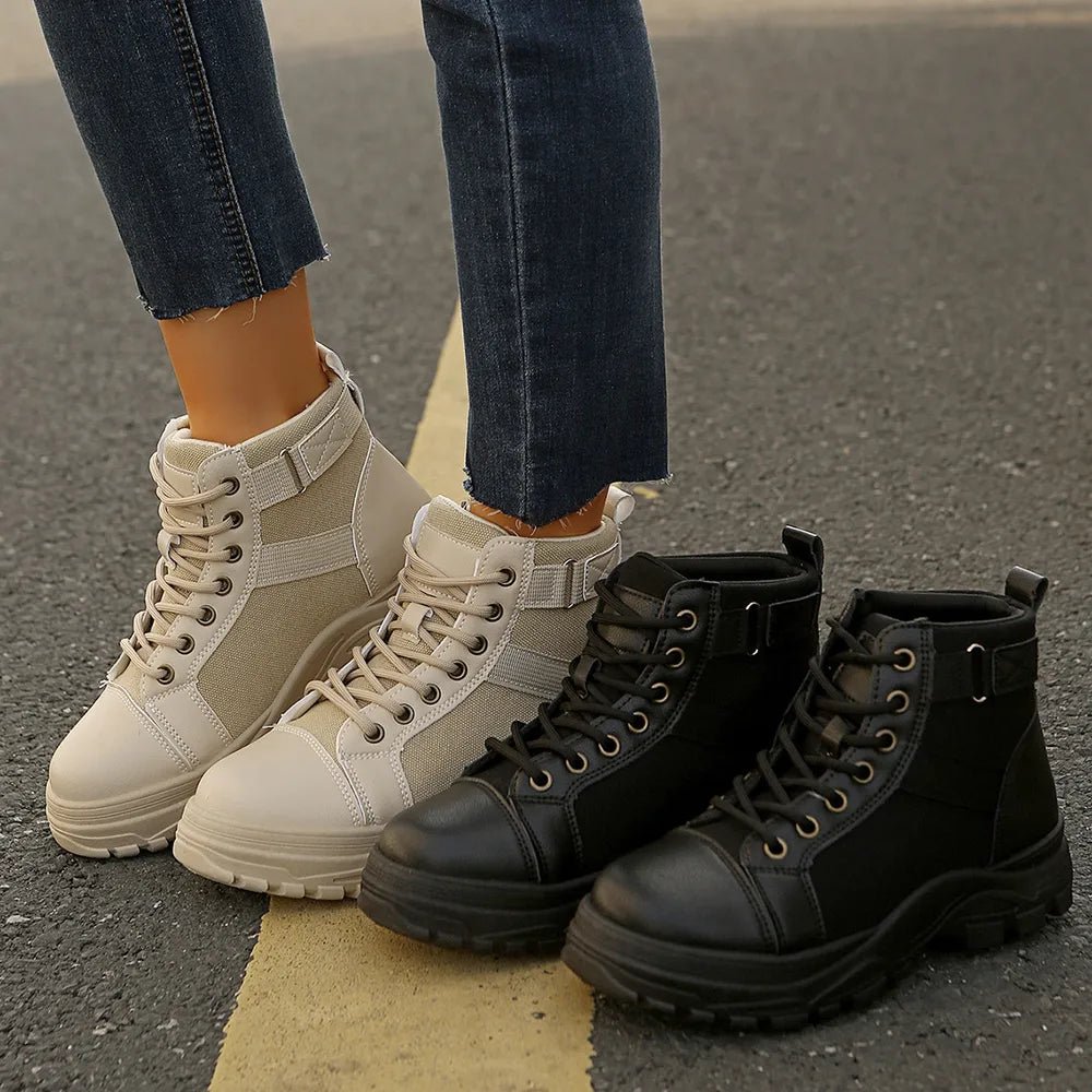 Round - Toe Lace - Up Boots - Flip Flop Dynasty