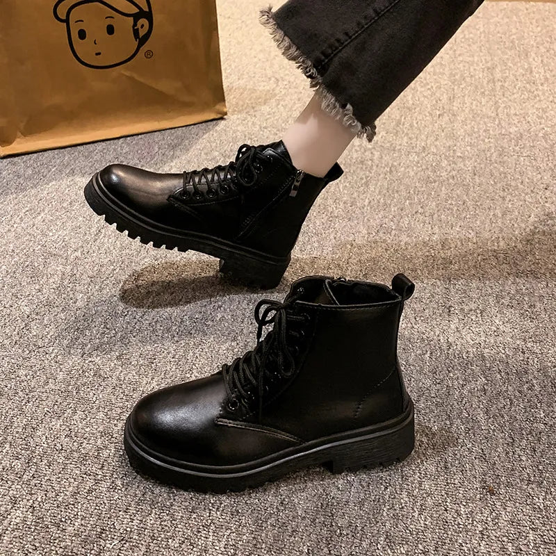 Round - Toe Lace - Up Martin boots - Flip Flop Dynasty