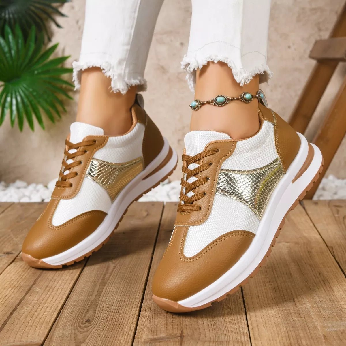 Round Toe Lace Up Sneakers - Flip Flop Dynasty