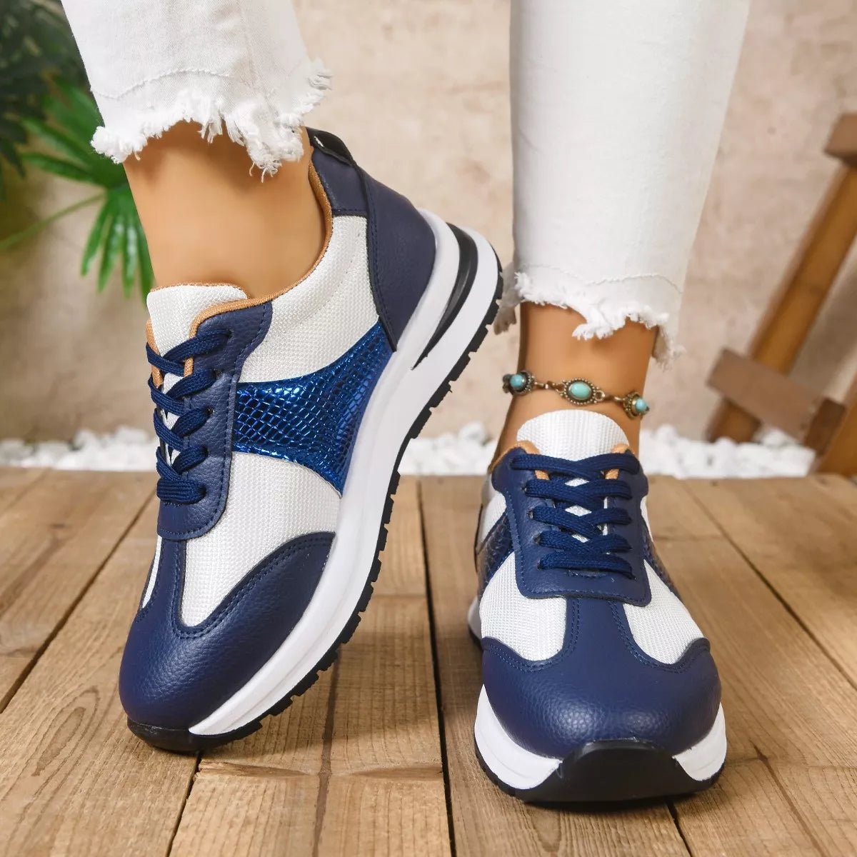 Round Toe Lace Up Sneakers - Flip Flop Dynasty