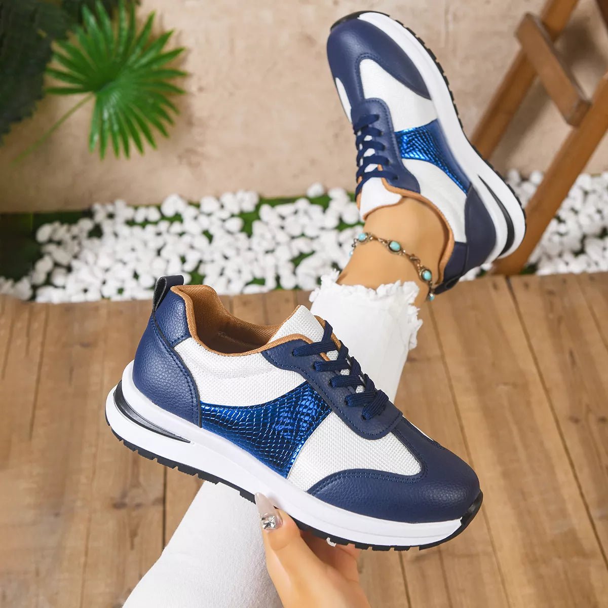 Round Toe Lace Up Sneakers - Flip Flop Dynasty