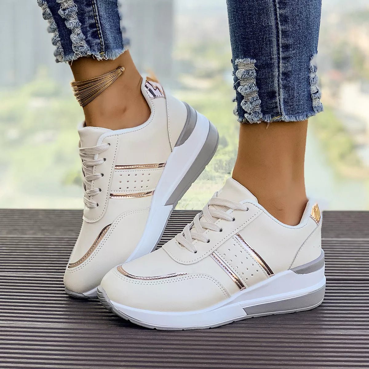 Round Toe Lace Up Sneakers - Flip Flop Dynasty