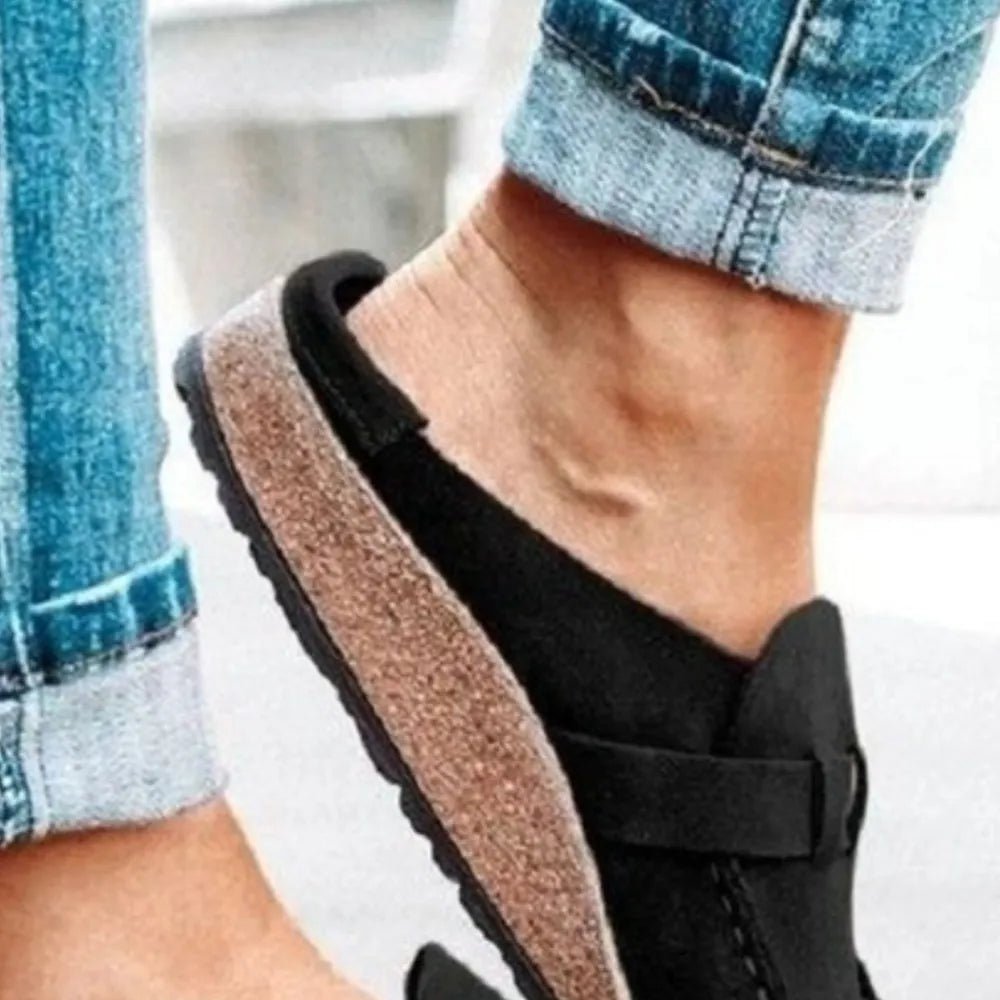 Round Toe Low Heel Buckle Loafers - Flip Flop Dynasty