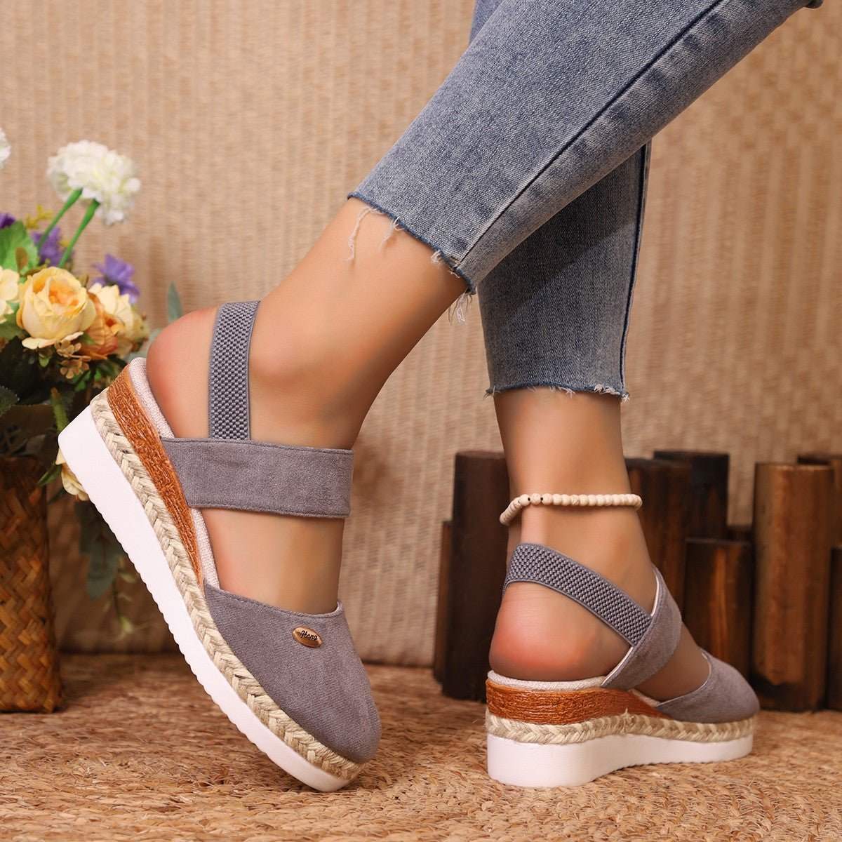 Round Toe Wedge Sandals - Flip Flop Dynasty