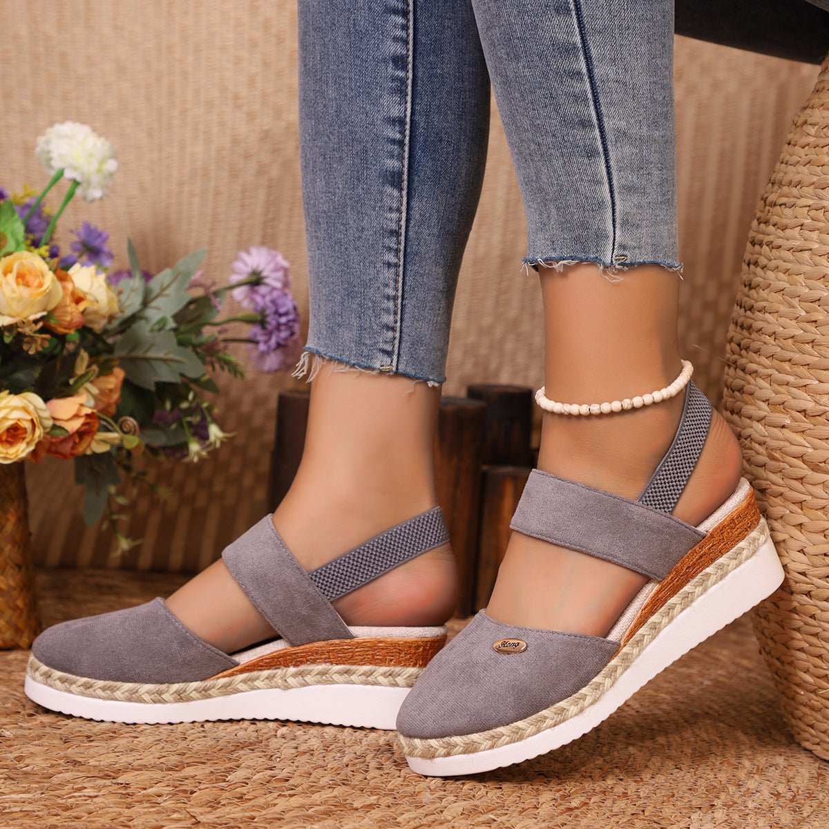 Round Toe Wedge Sandals - Flip Flop Dynasty