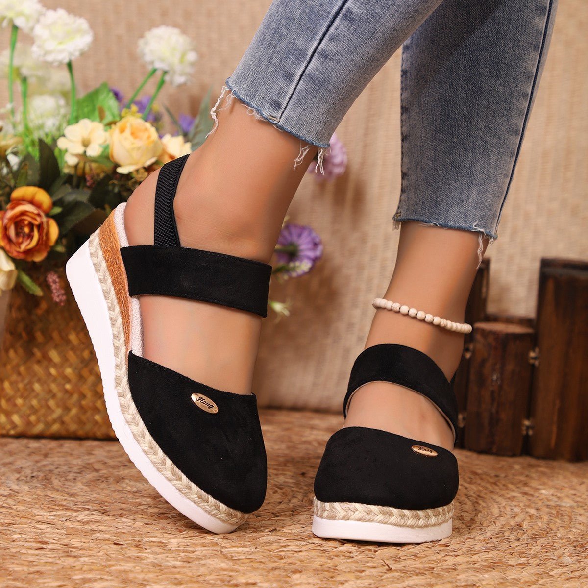 Round Toe Wedge Sandals - Flip Flop Dynasty