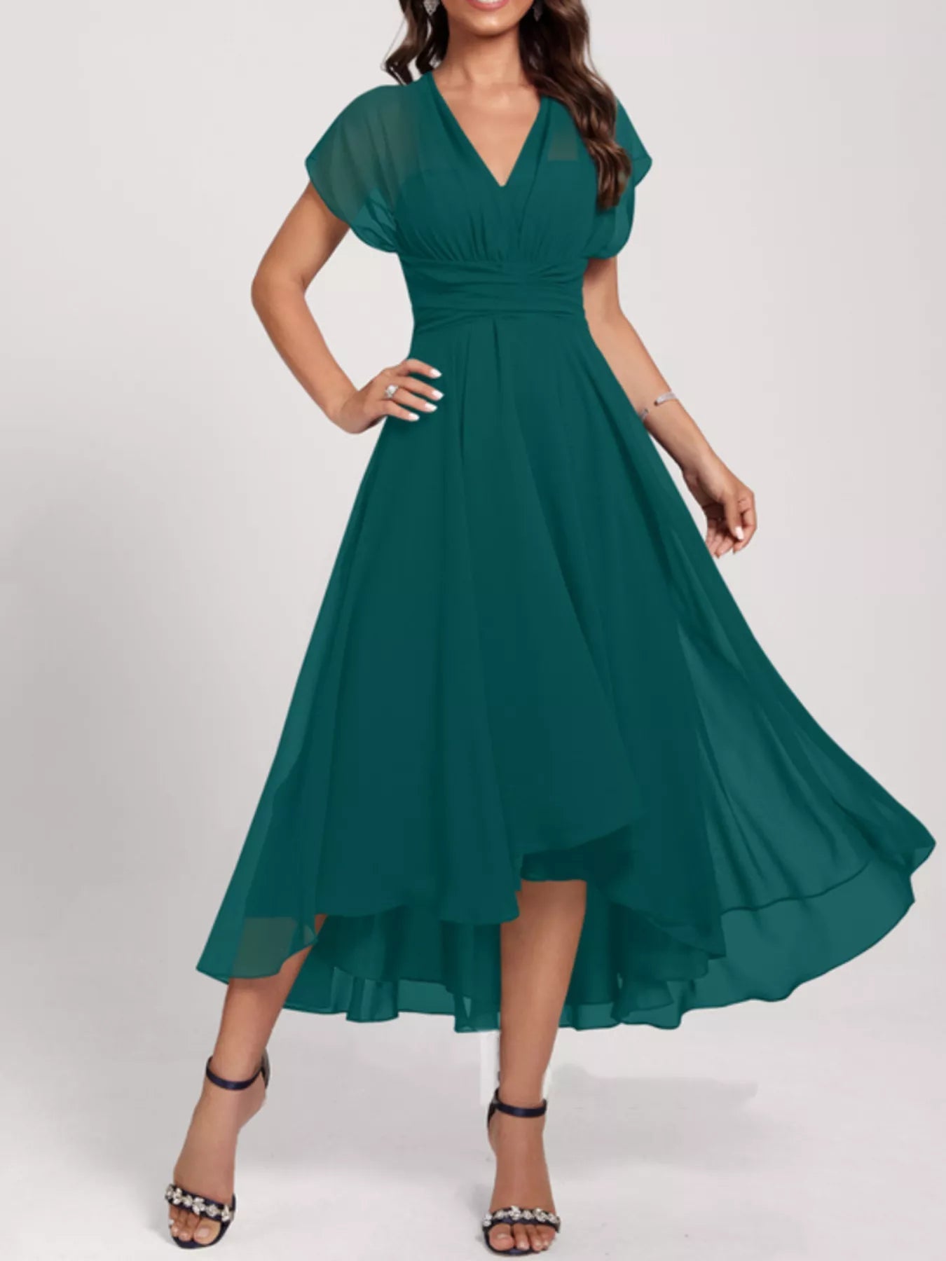 Ruched A-Line Midi Dress - Flip Flop Dynasty