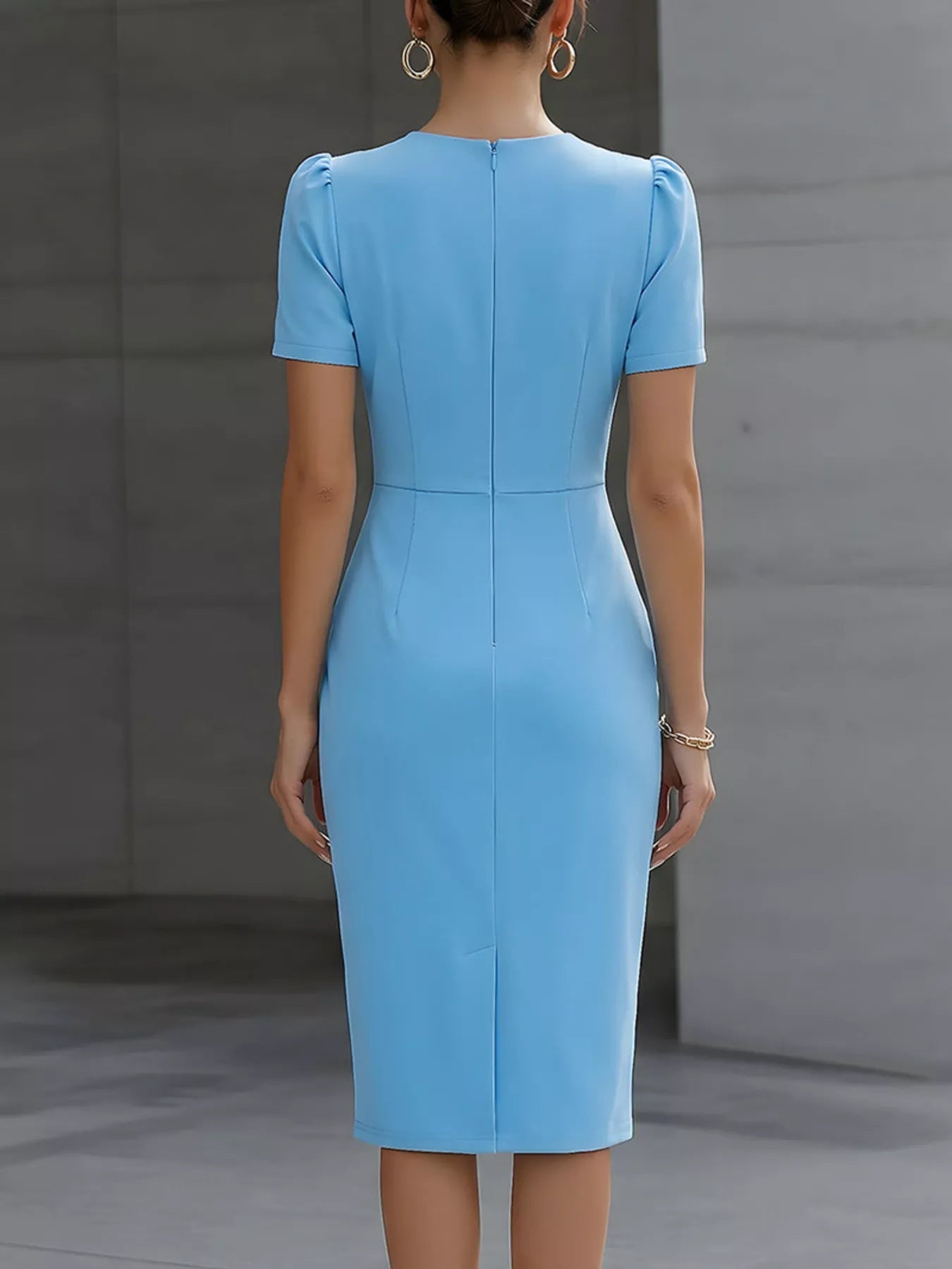 Ruched Short Sleeve Midi Dress - Flip Flop Dynasty