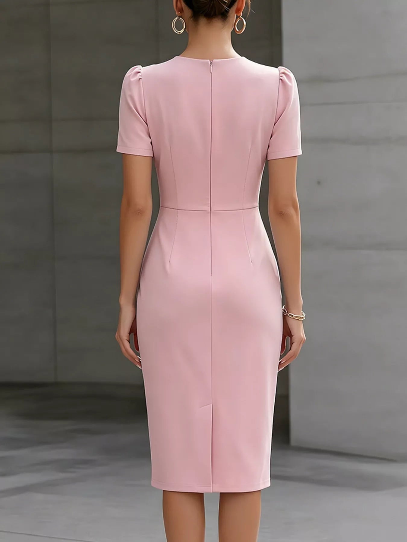 Ruched Short Sleeve Midi Dress - Flip Flop Dynasty