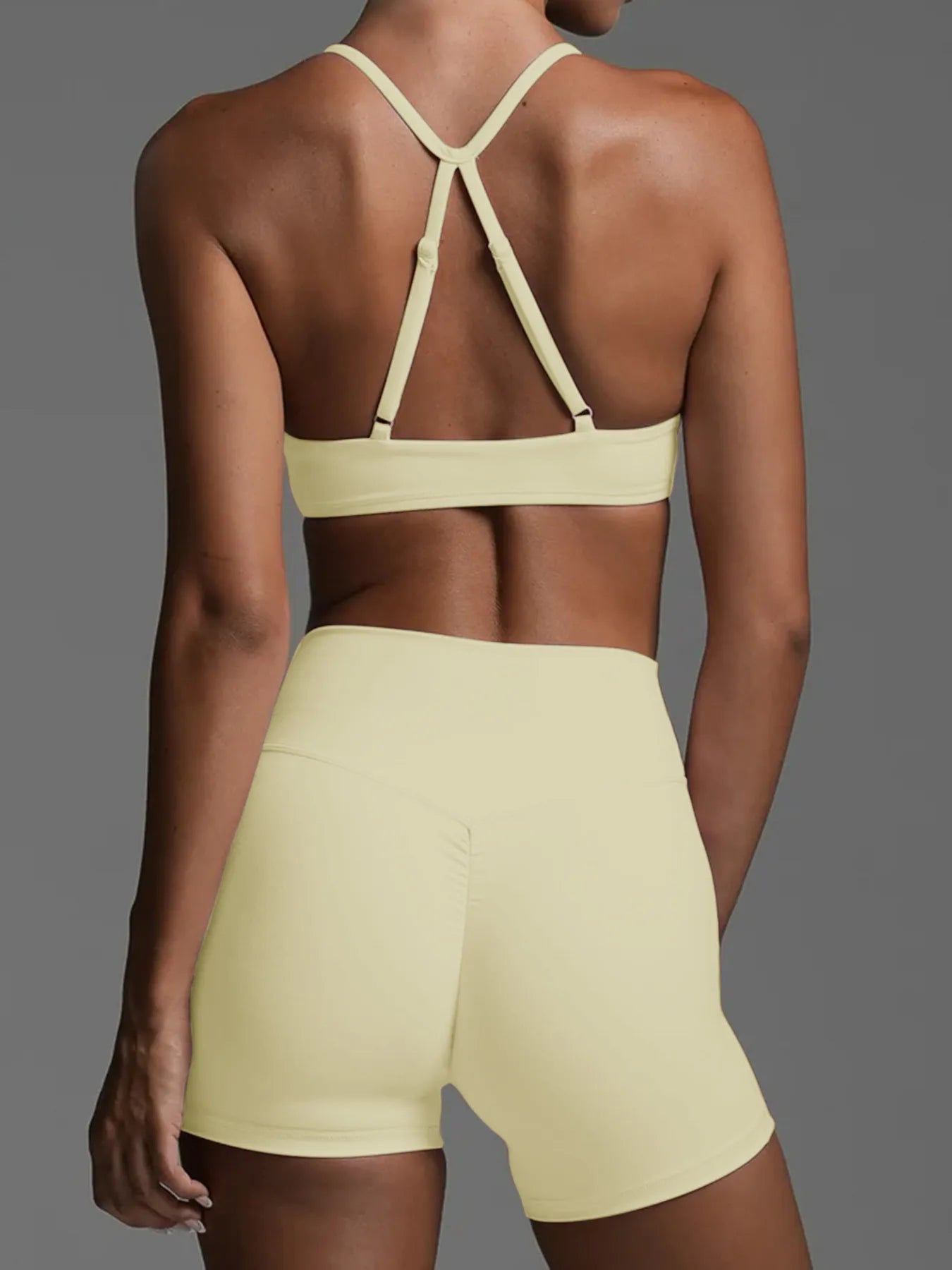 Ruched Sports Bra and High - Waisted Shorts Active Set - Flip Flop Dynasty