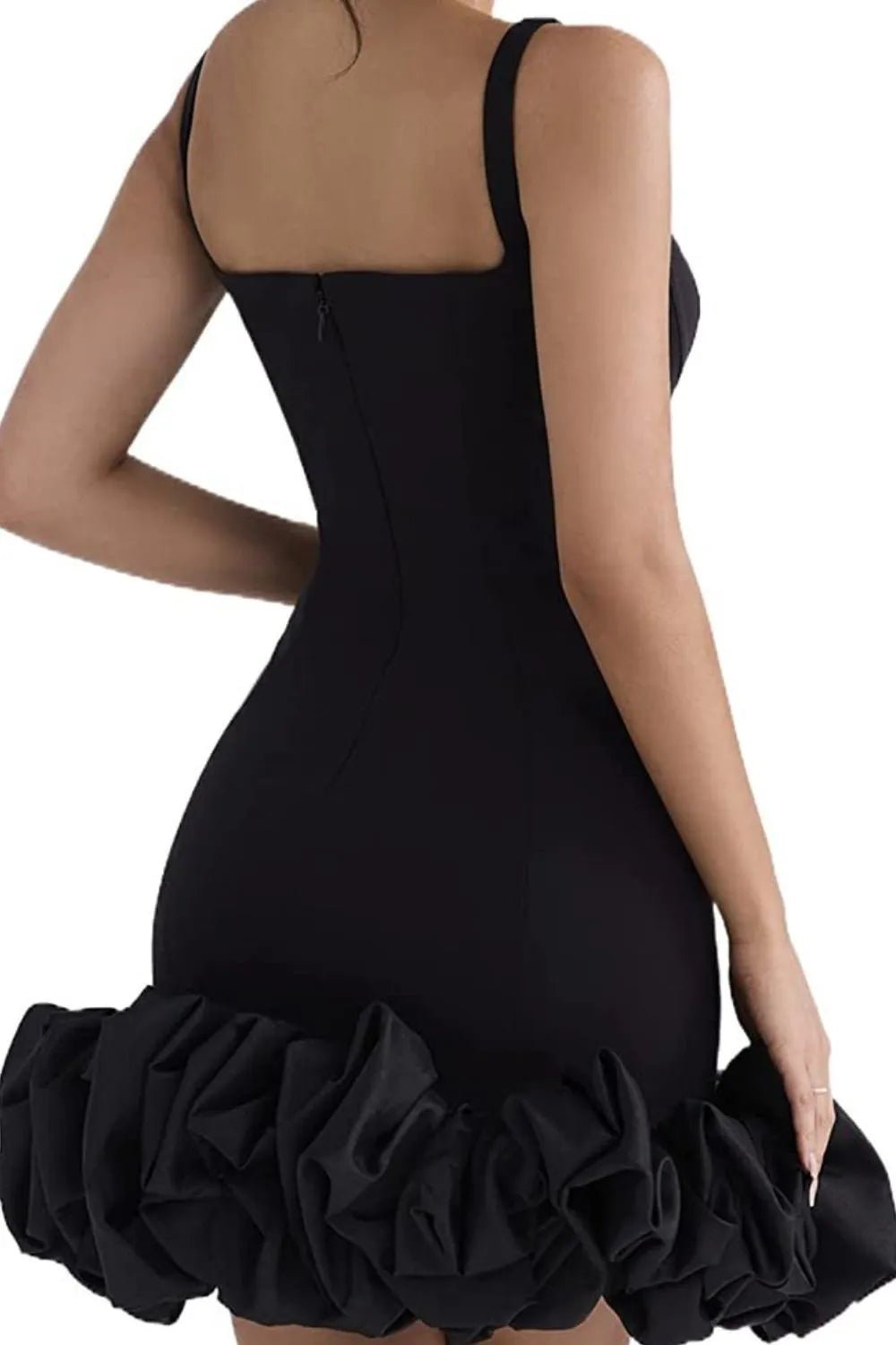 Ruched Square Neck Sleeve Mini Dress - Flip Flop Dynasty
