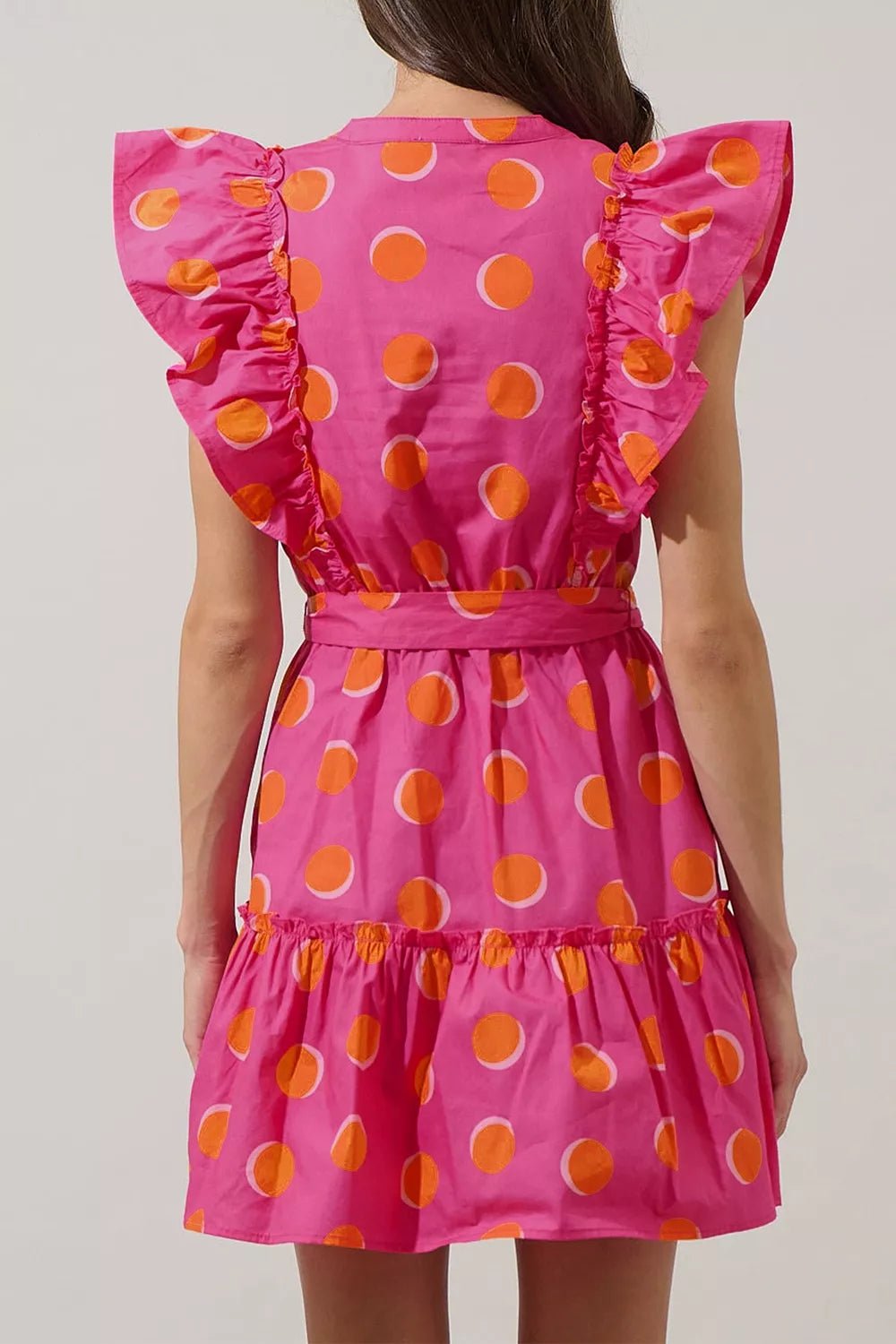 Ruffle Sleeve Polka Dot Mini Dress - Flip Flop Dynasty