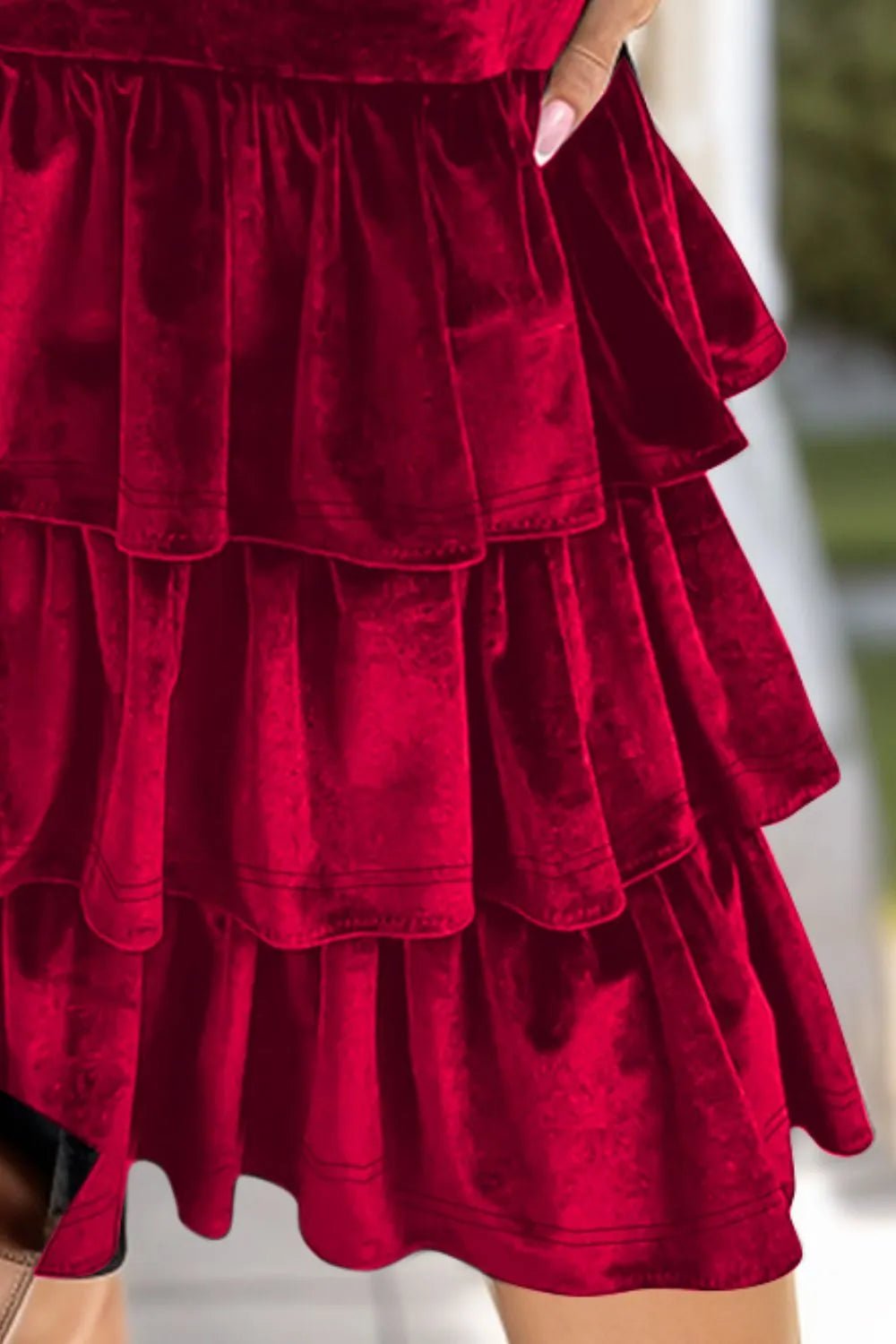 Ruffled Layered Long Sleeve Mini Dress - Flip Flop Dynasty