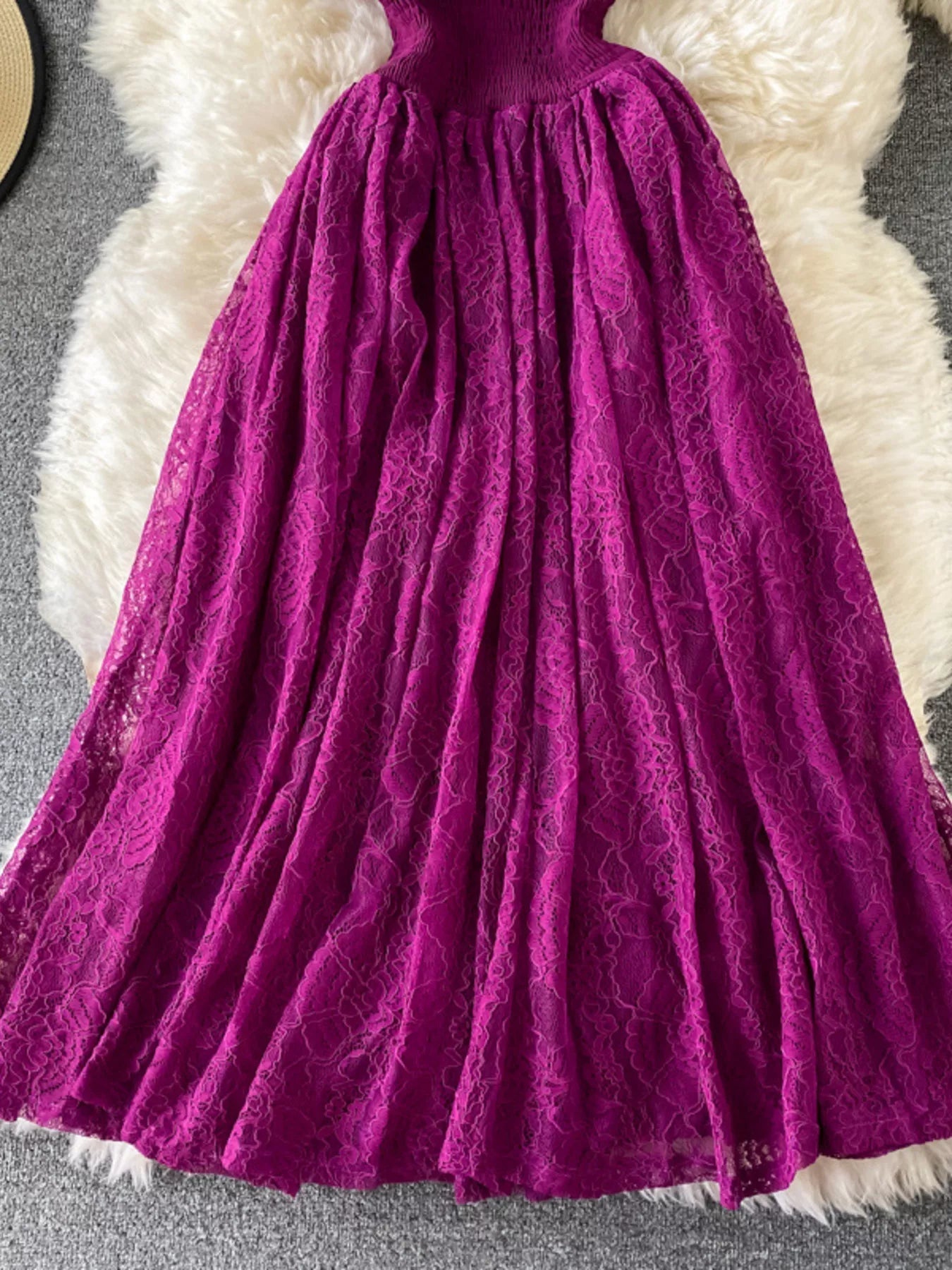 Ruffled Mock Neck Lace Maxi Dress - Flip Flop Dynasty