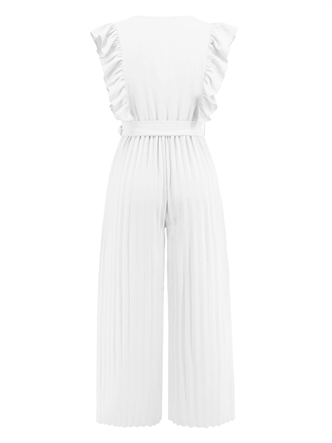 Ruffled Surplice Cap Sleeve Jumpsuit - Flip Flop Dynasty