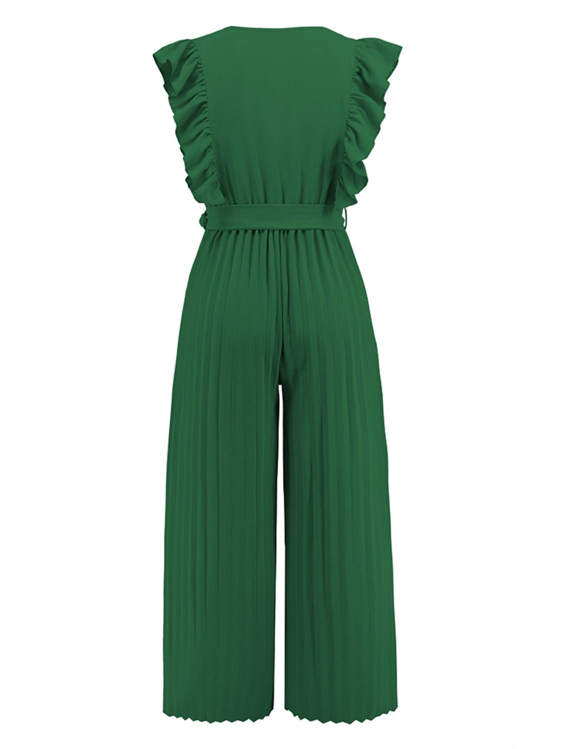 Ruffled Surplice Cap Sleeve Jumpsuit - Flip Flop Dynasty