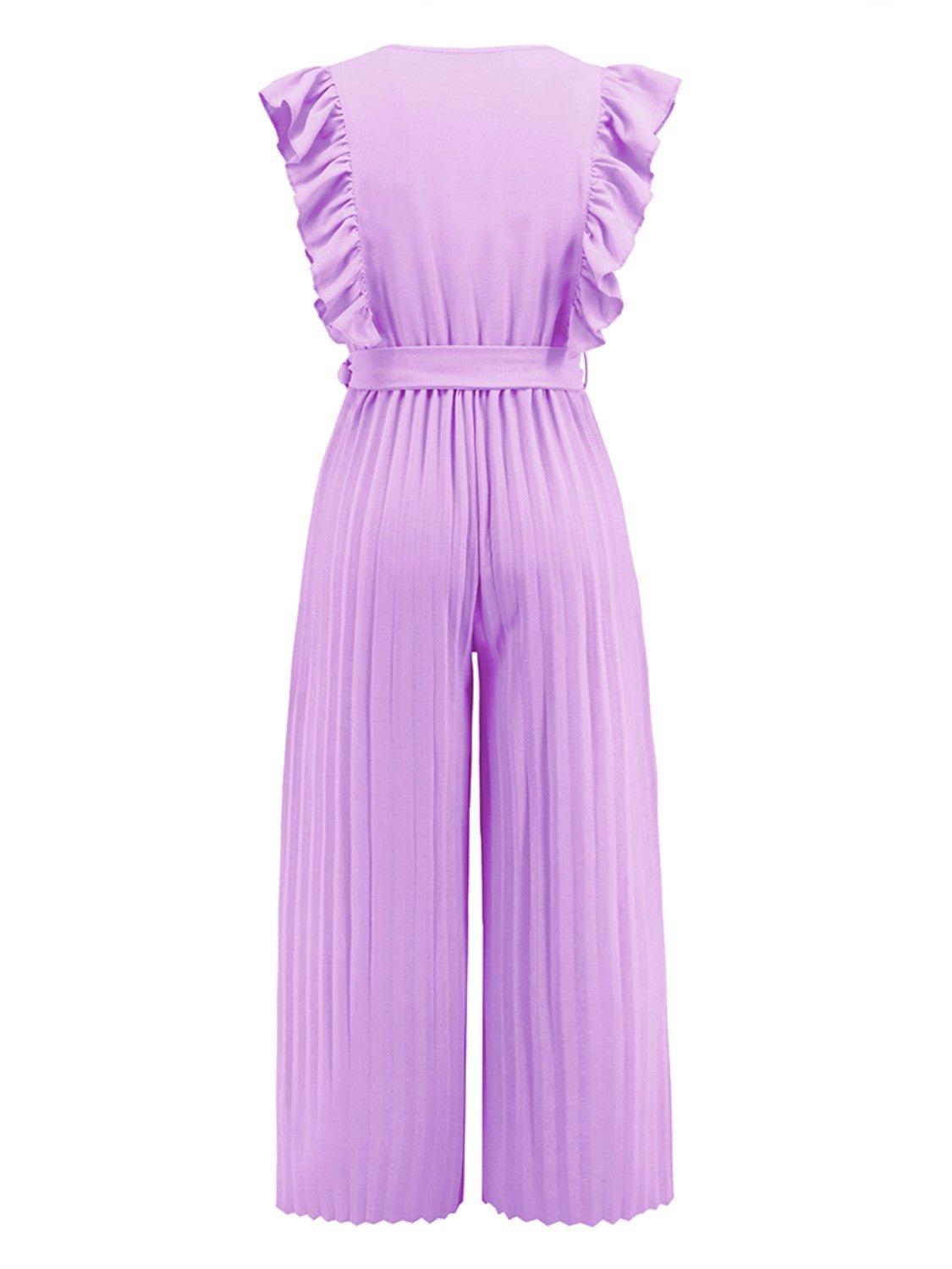 Ruffled Surplice Cap Sleeve Jumpsuit - Flip Flop Dynasty