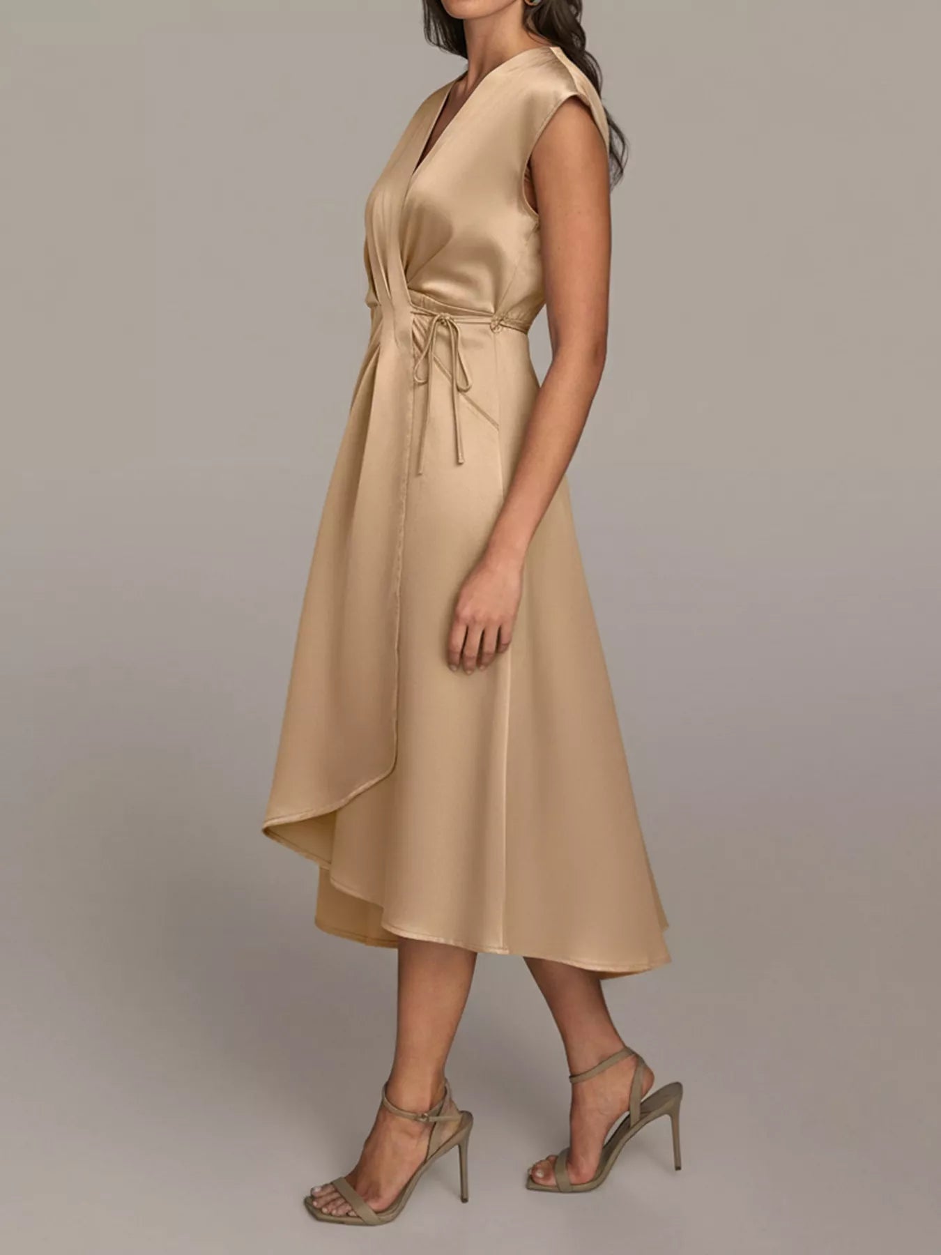 Satin Wrap Midi Dress with Pockets - Flip Flop Dynasty
