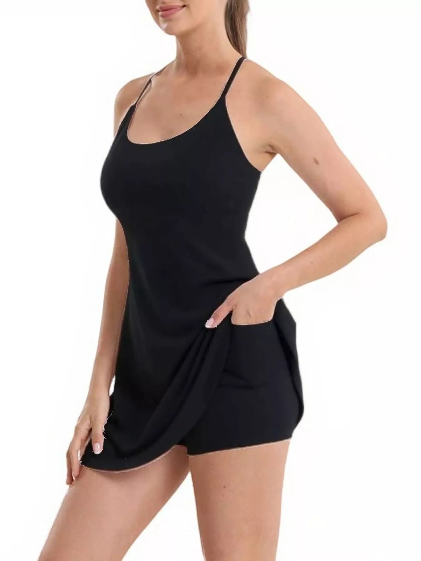 Scoop Neck Cami and Shorts Active Set - Flip Flop Dynasty