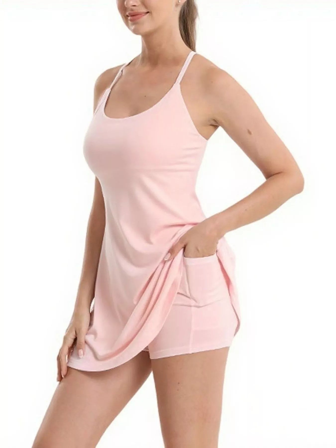 Scoop Neck Cami and Shorts Active Set - Flip Flop Dynasty