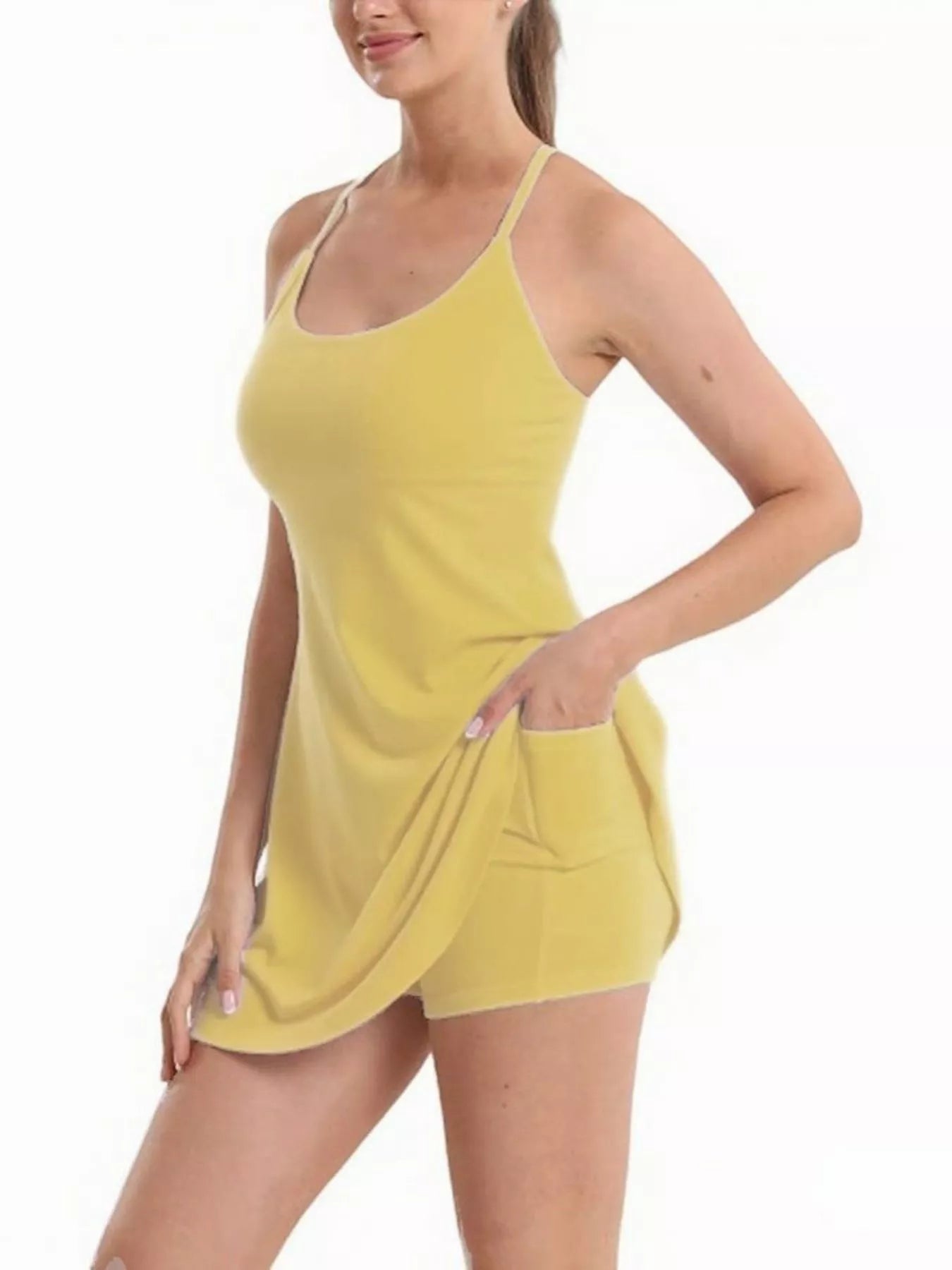 Scoop Neck Cami and Shorts Active Set - Flip Flop Dynasty