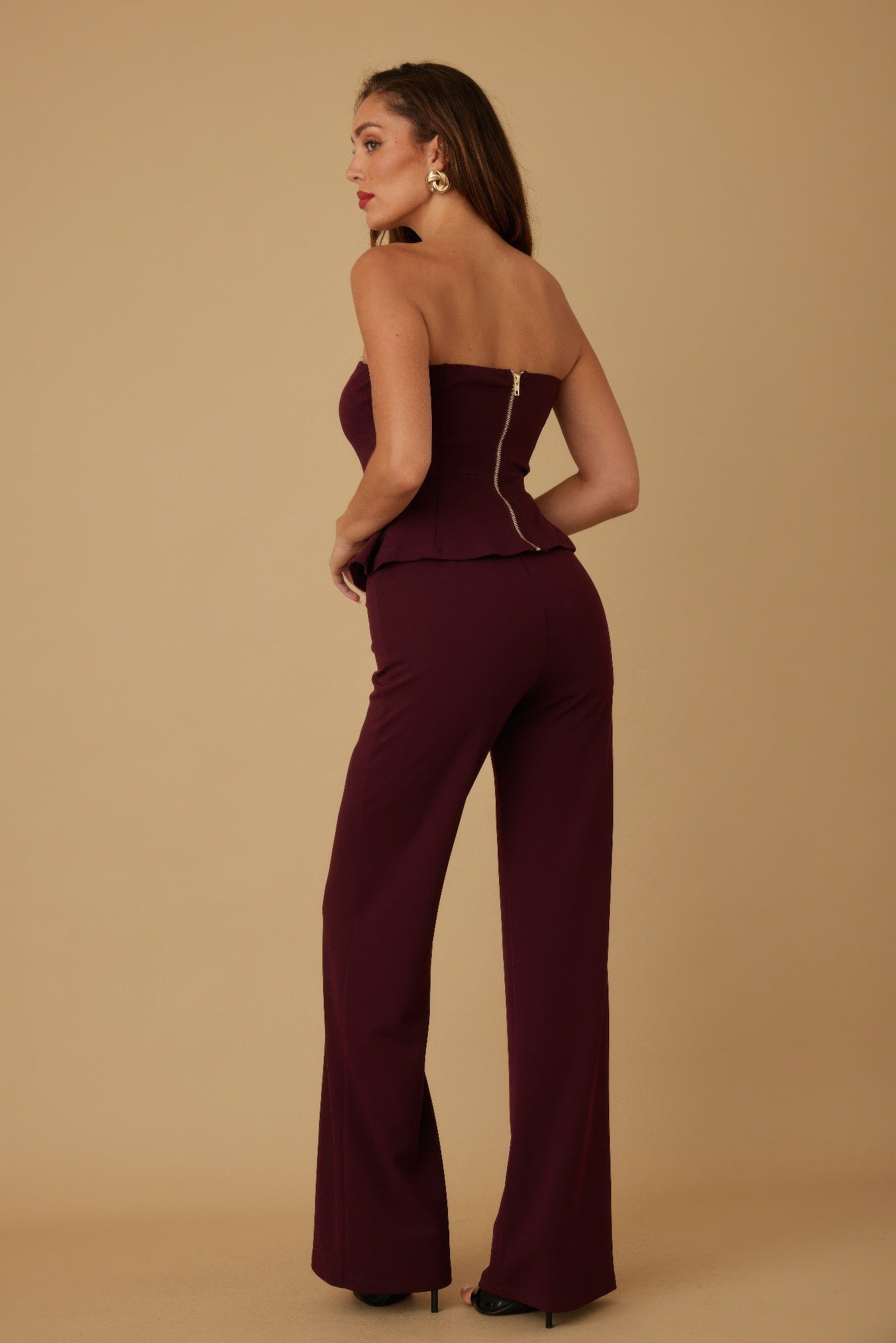 Scrunched Golden Stone Strapless Sets - Flip Flop Dynasty