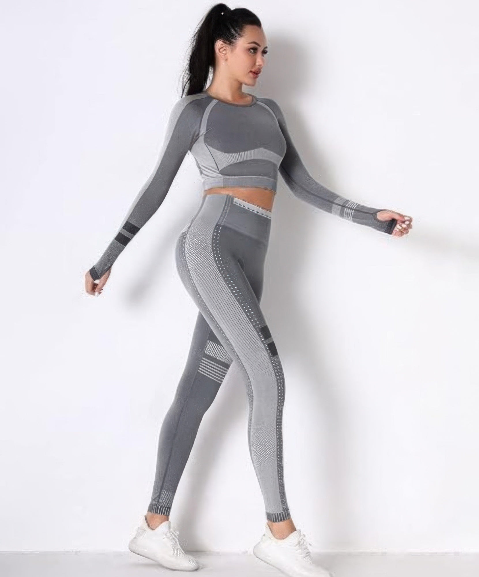 Seamless Long Sleeve Solid Yoga Set - Flip Flop Dynasty