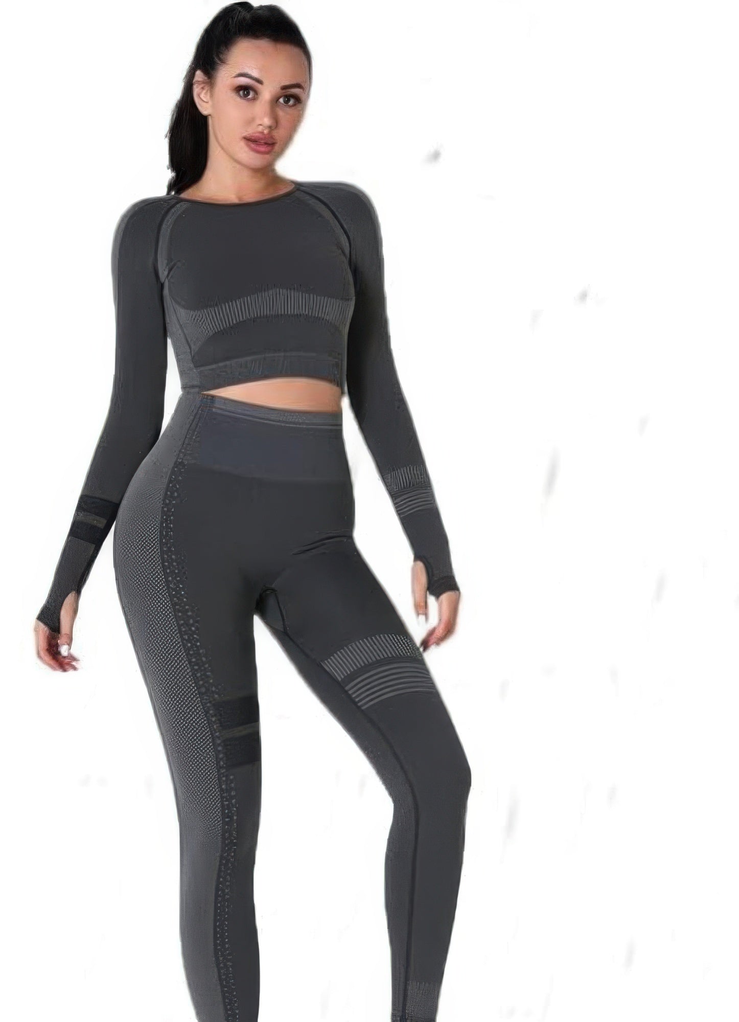Seamless Long Sleeve Solid Yoga Set - Flip Flop Dynasty