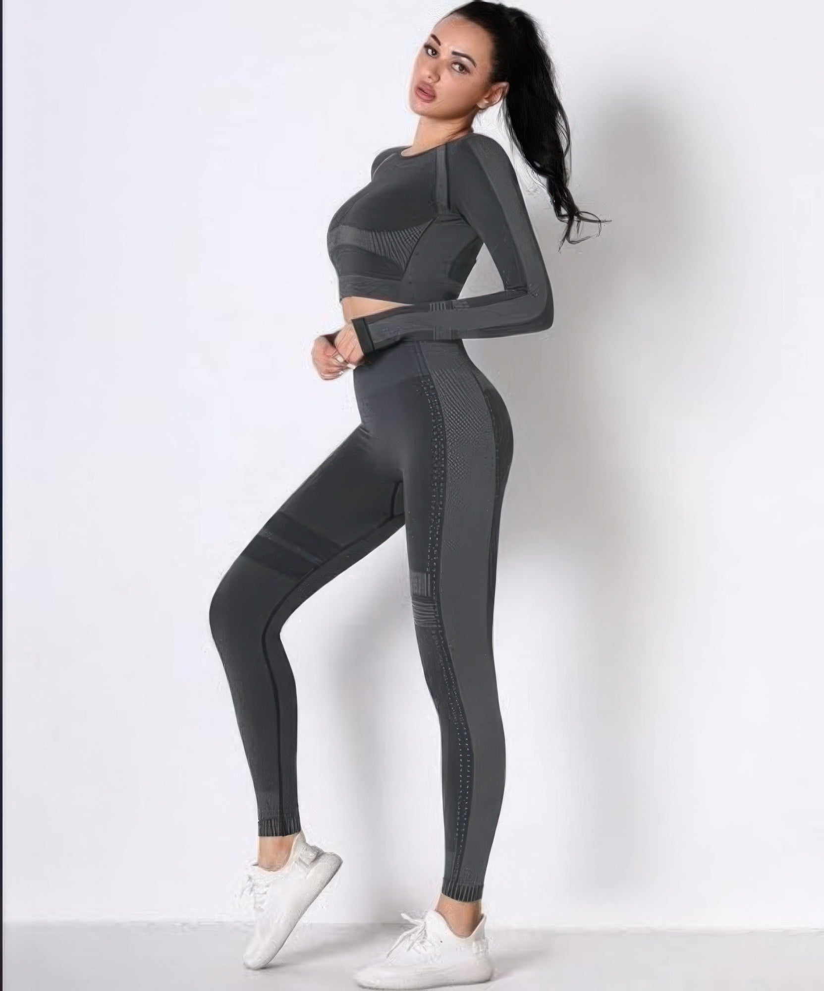 Seamless Long Sleeve Solid Yoga Set - Flip Flop Dynasty