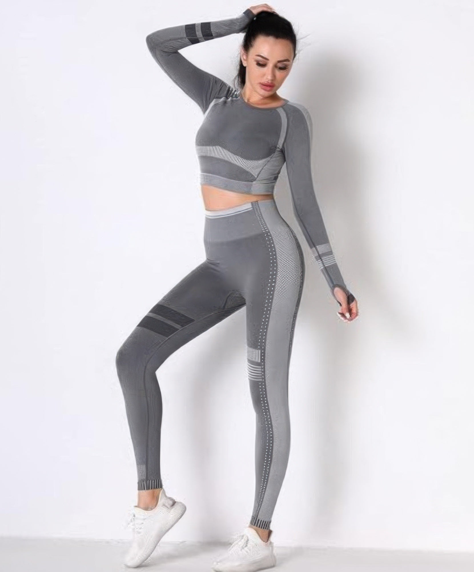 Seamless Long Sleeve Solid Yoga Set - Flip Flop Dynasty