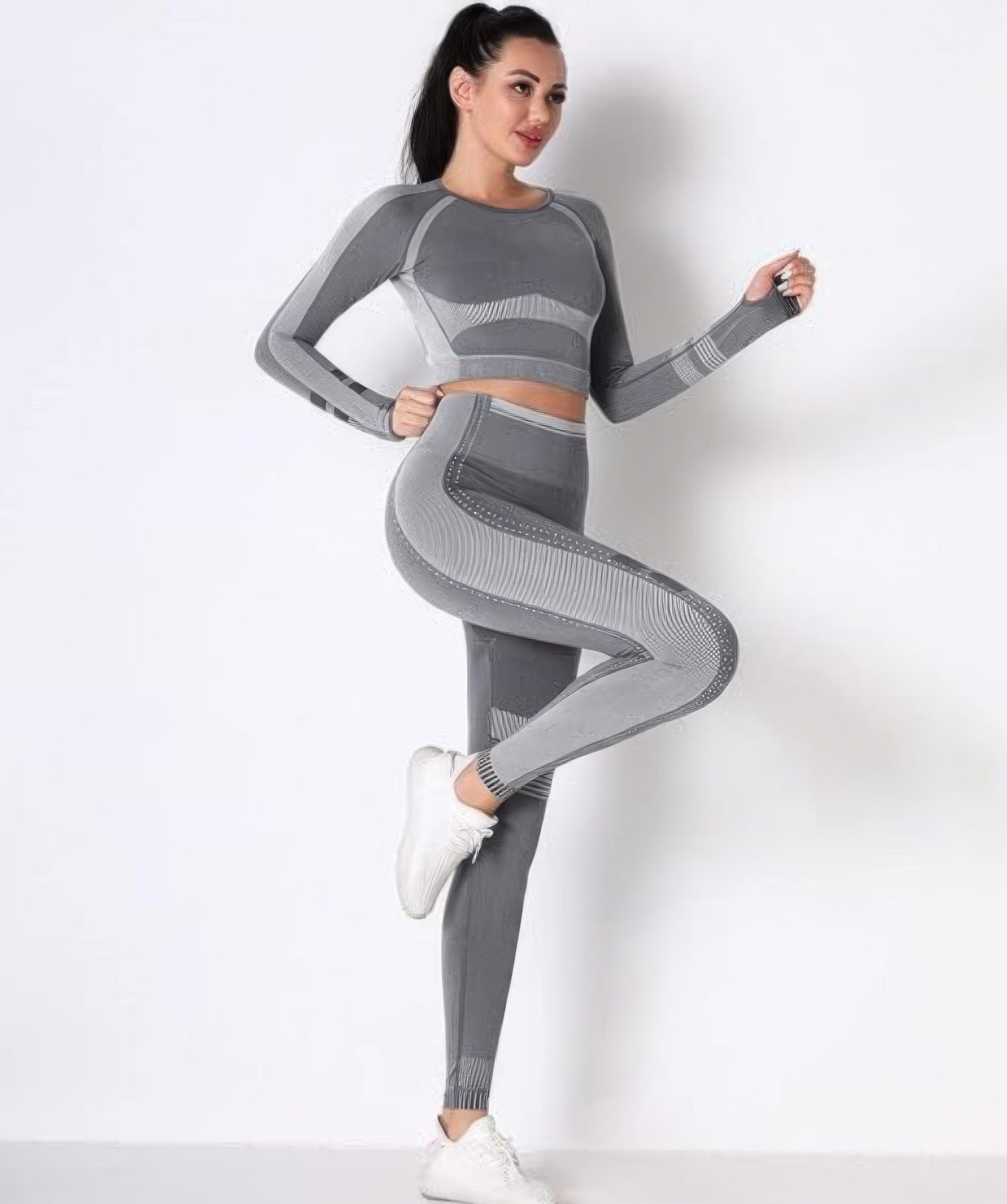 Seamless Long Sleeve Solid Yoga Set - Flip Flop Dynasty