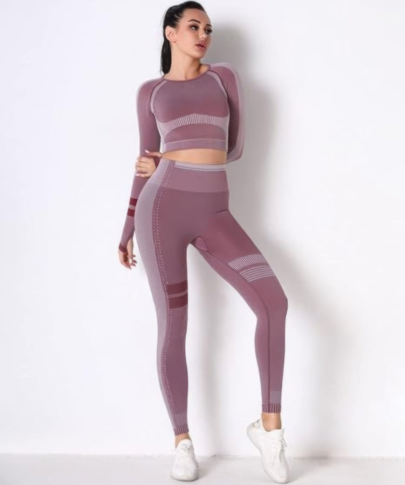 Seamless Long Sleeve Solid Yoga Set - Flip Flop Dynasty