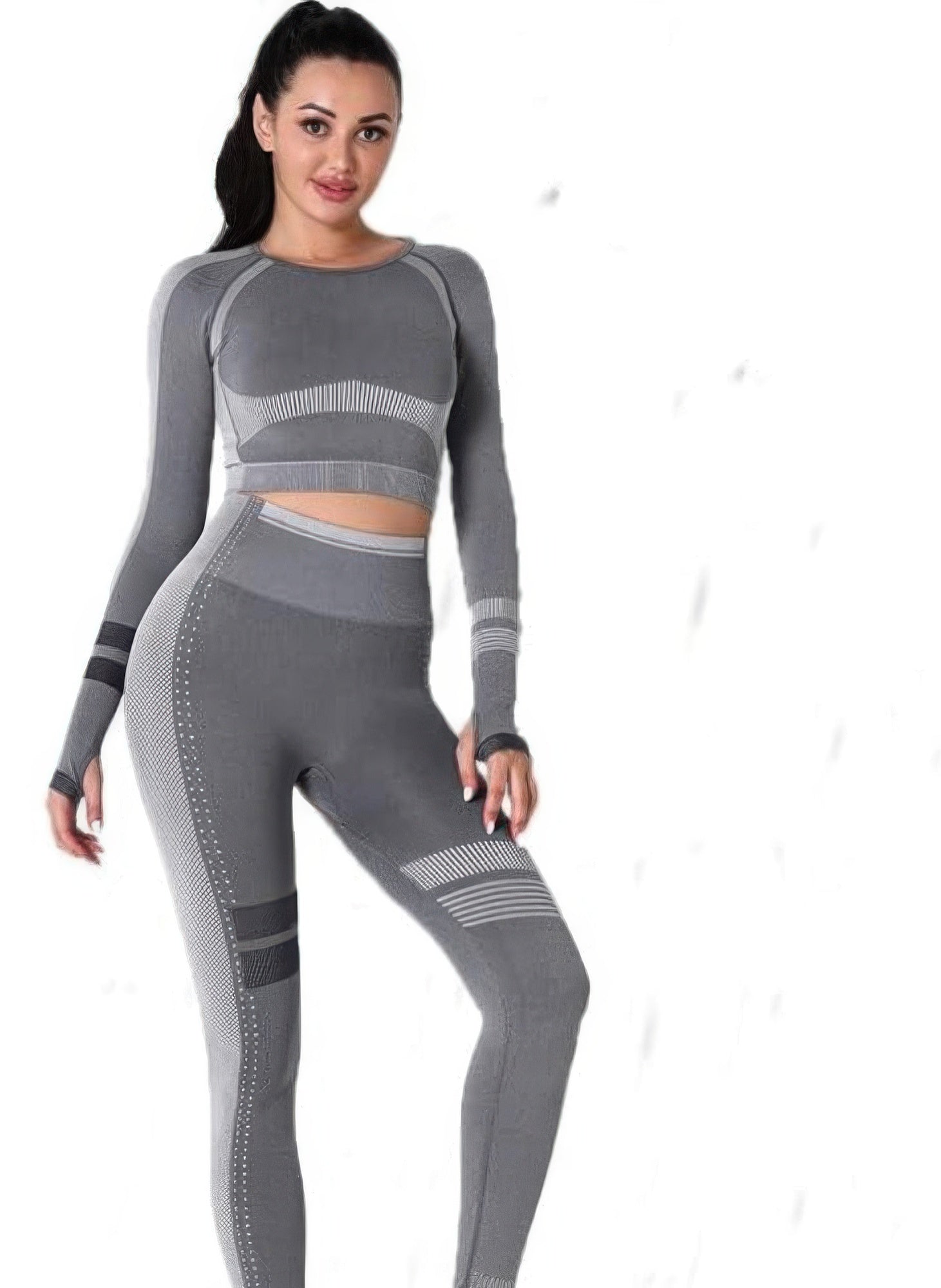 Seamless Long Sleeve Solid Yoga Set - Flip Flop Dynasty