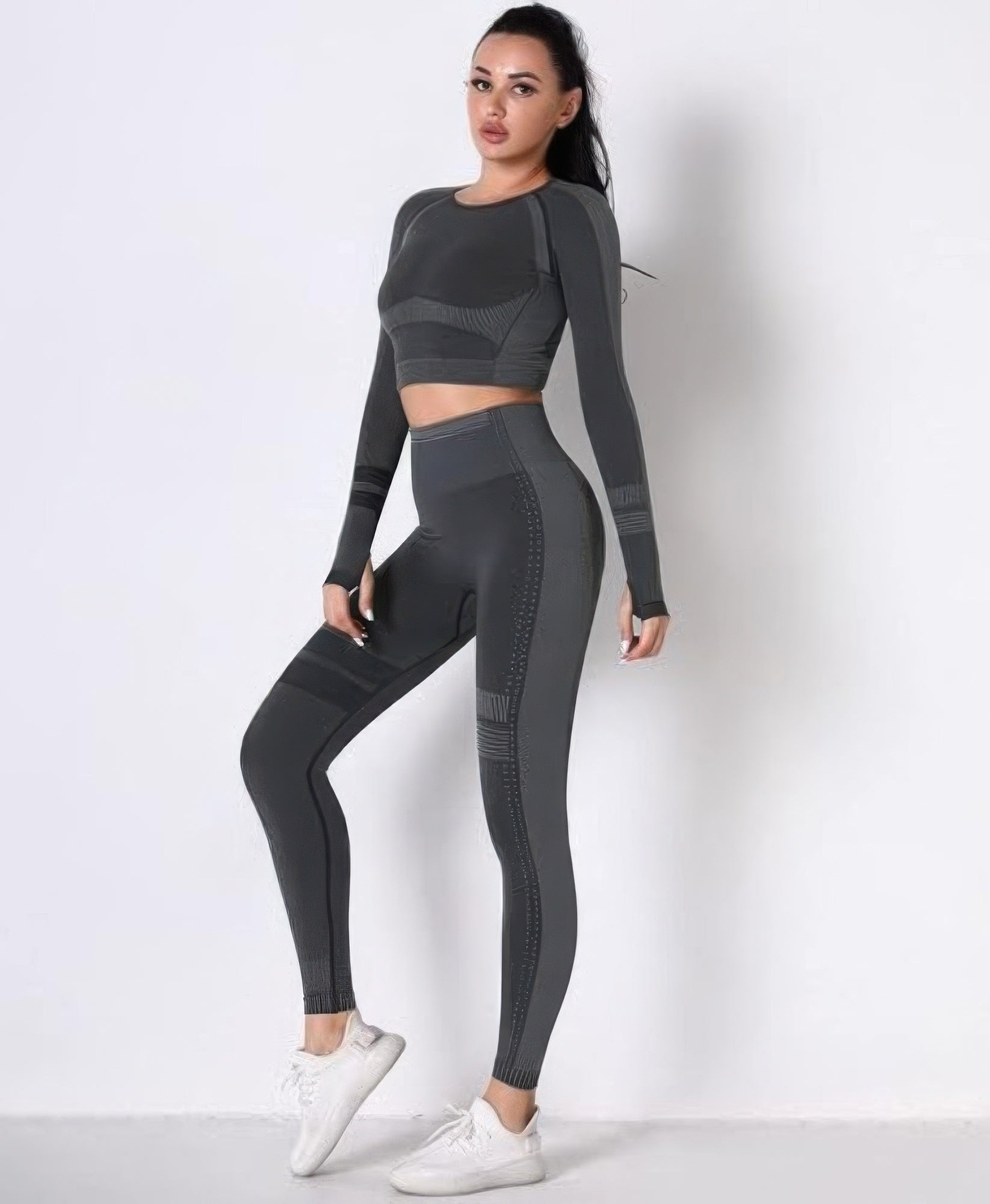 Seamless Long Sleeve Solid Yoga Set - Flip Flop Dynasty