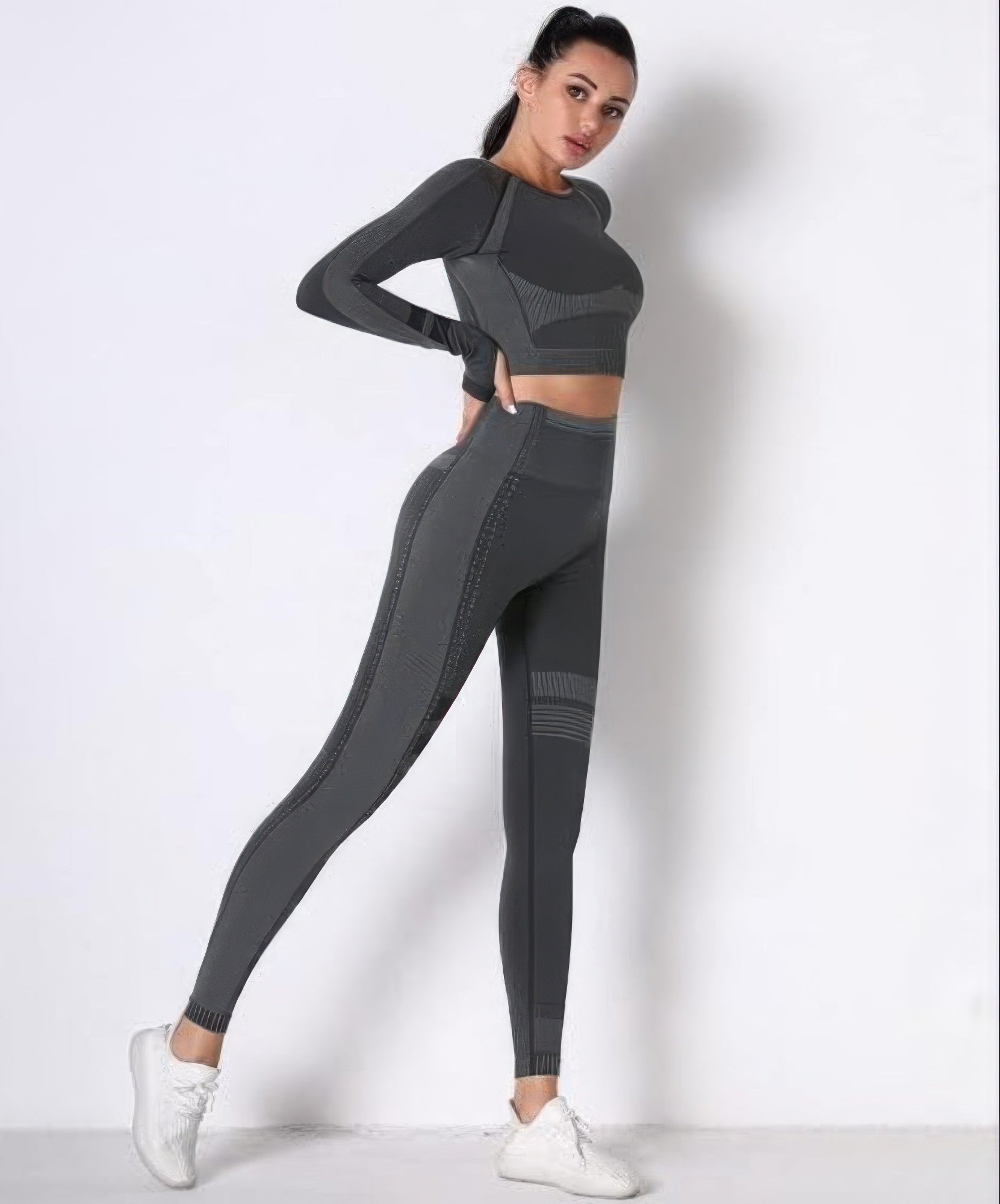 Seamless Long Sleeve Solid Yoga Set - Flip Flop Dynasty