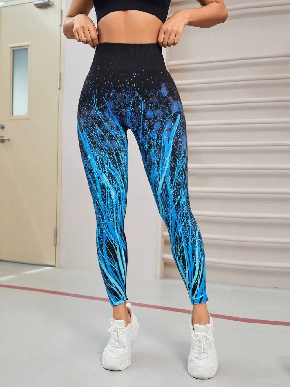 Seamless Printed High Waist Active Leggings - Flip Flop Dynasty