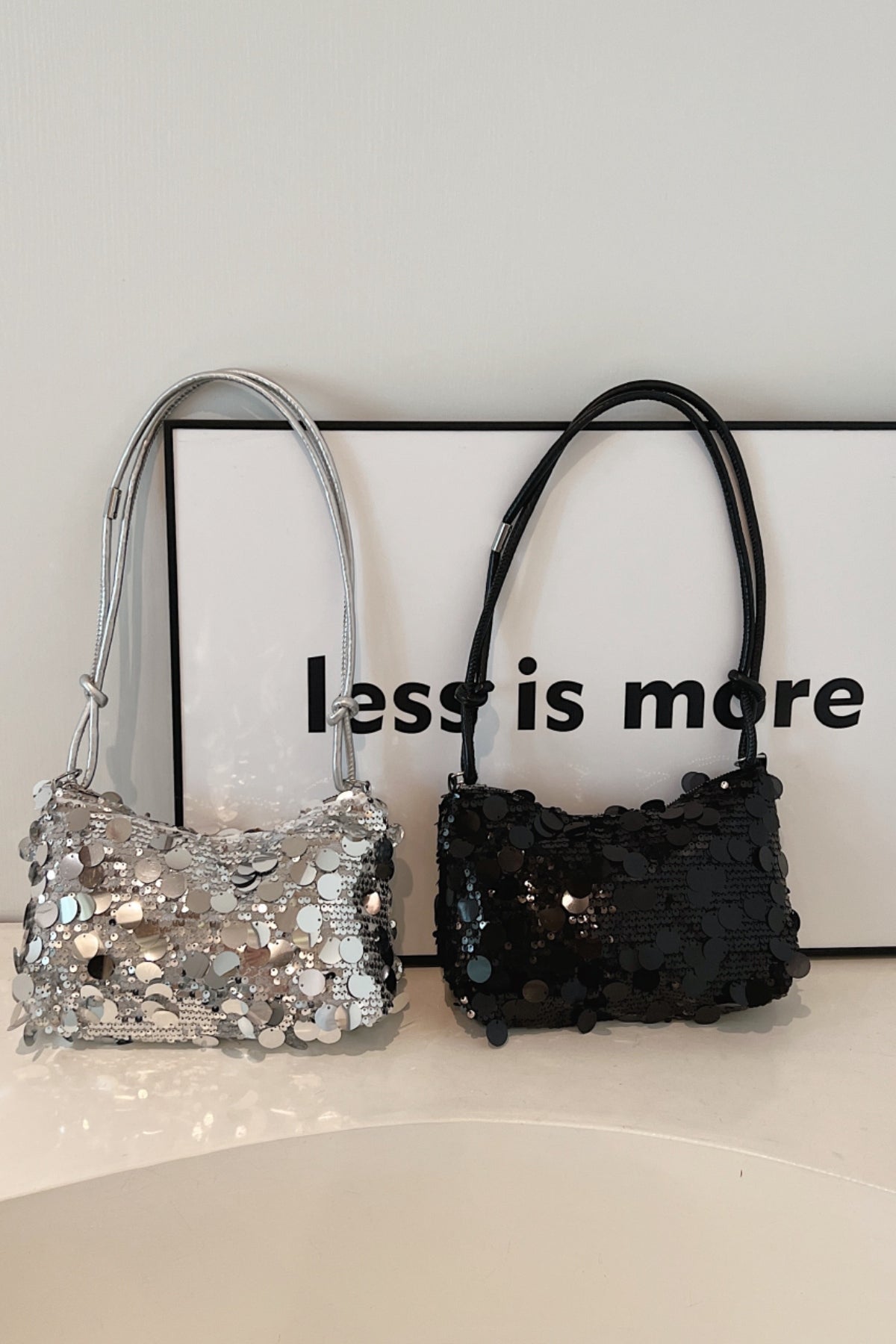 Sequin Knotted Straps Shoulder Bag - Flip Flop Dynasty