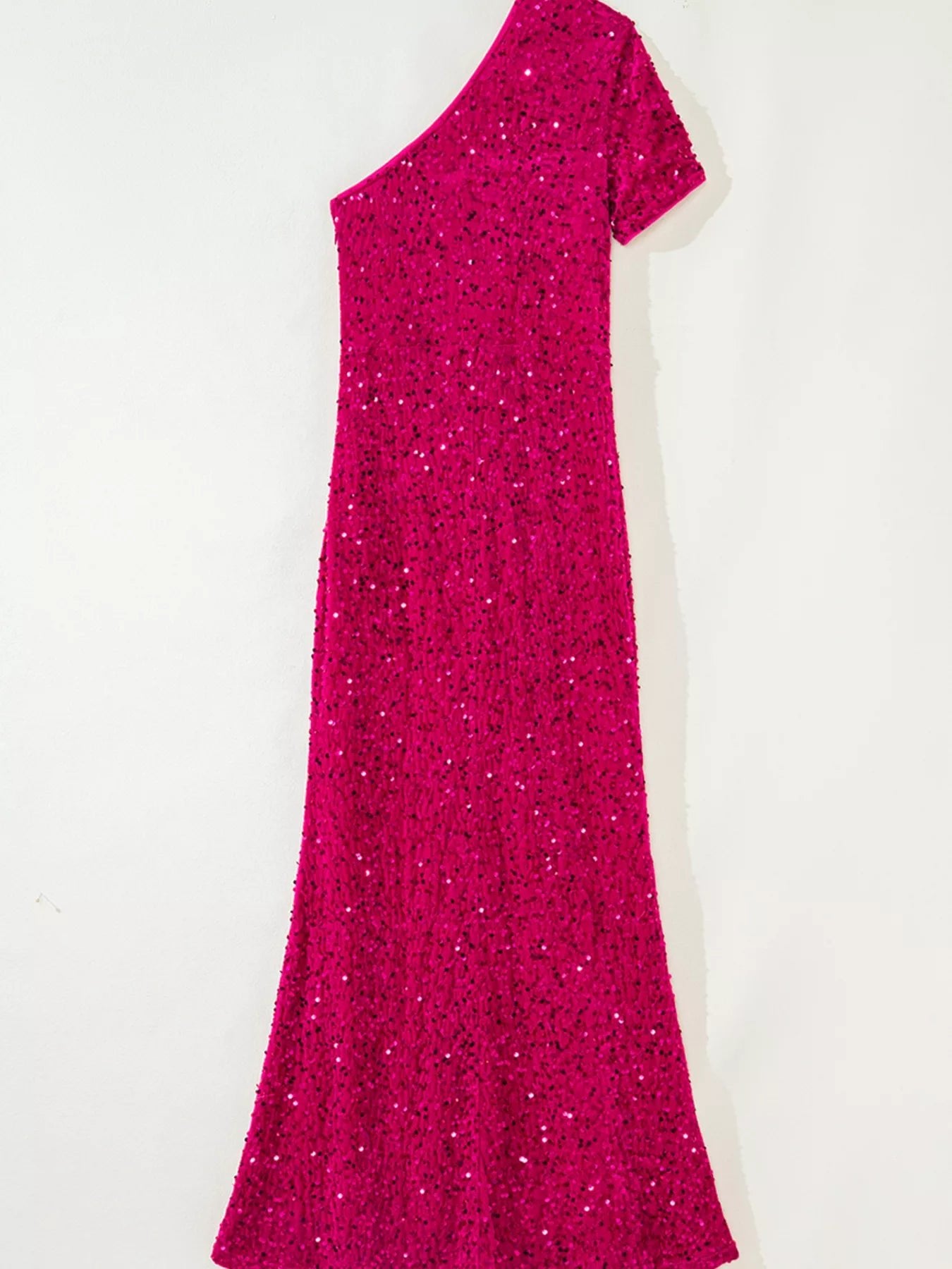 Sequin One - Shoulder Dress with High Slit - Flip Flop Dynasty
