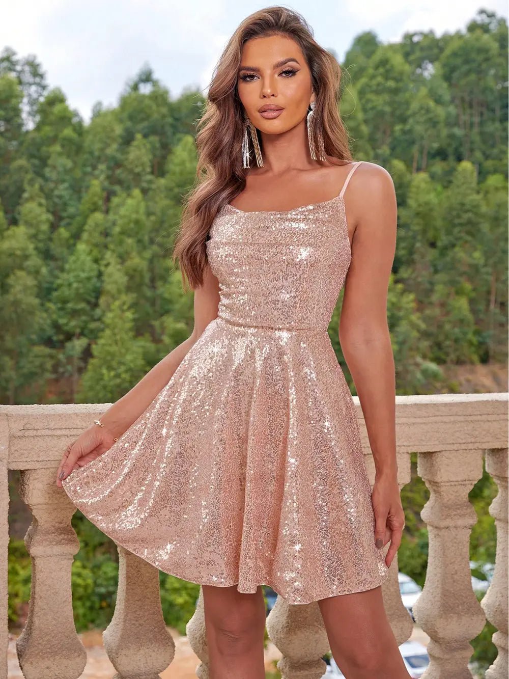 Sequin Tie Back Cami Dress - Flip Flop Dynasty
