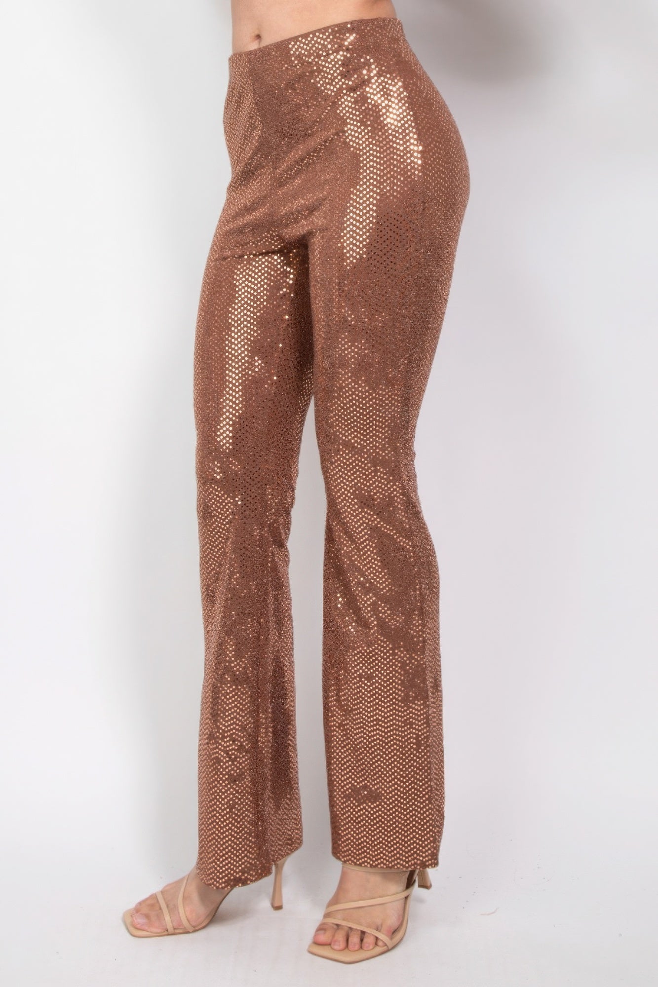 Sequined Fit & Flare Midrise Pants - Flip Flop Dynasty