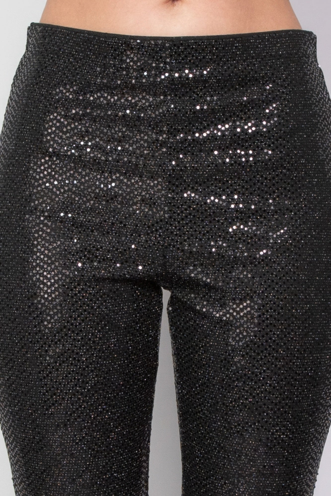 Sequined Fit & Flare Midrise Pants - Flip Flop Dynasty