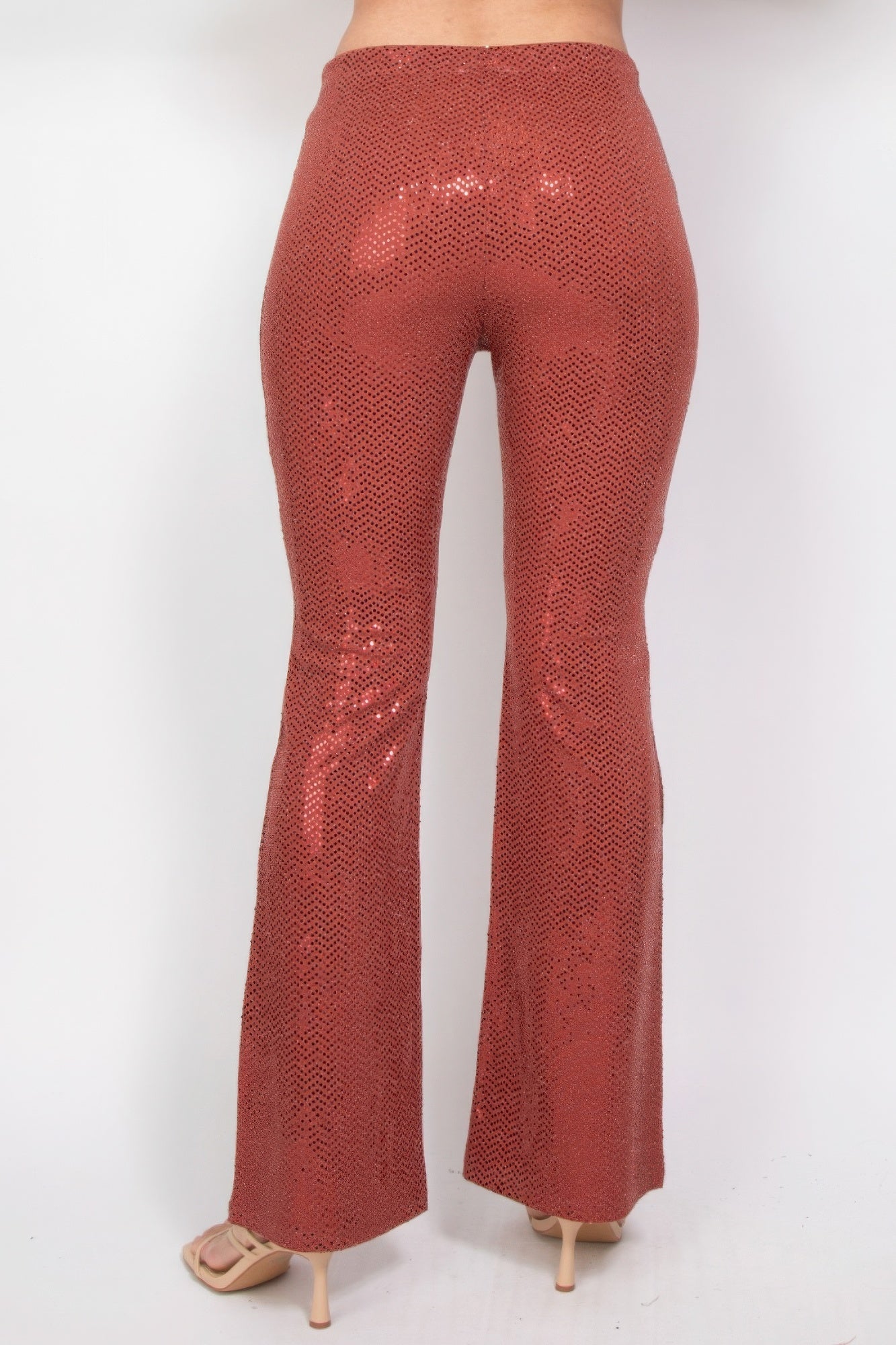 Sequined Fit & Flare Midrise Pants - Flip Flop Dynasty