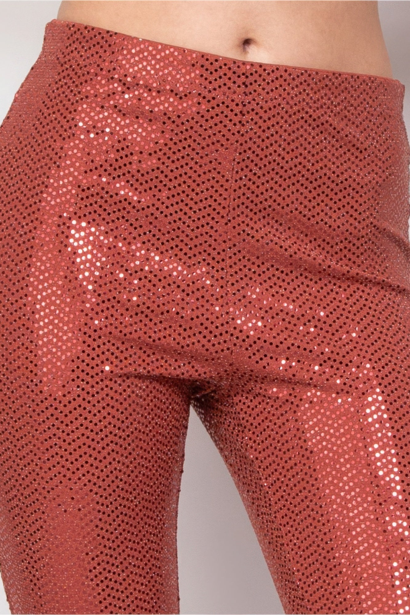 Sequined Fit & Flare Midrise Pants - Flip Flop Dynasty