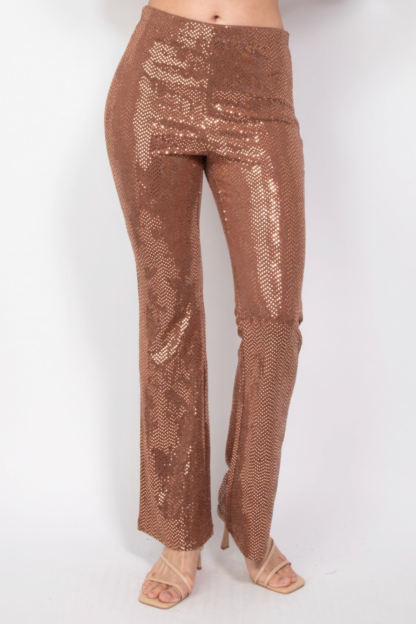 Sequined Fit & Flare Midrise Pants - Flip Flop Dynasty