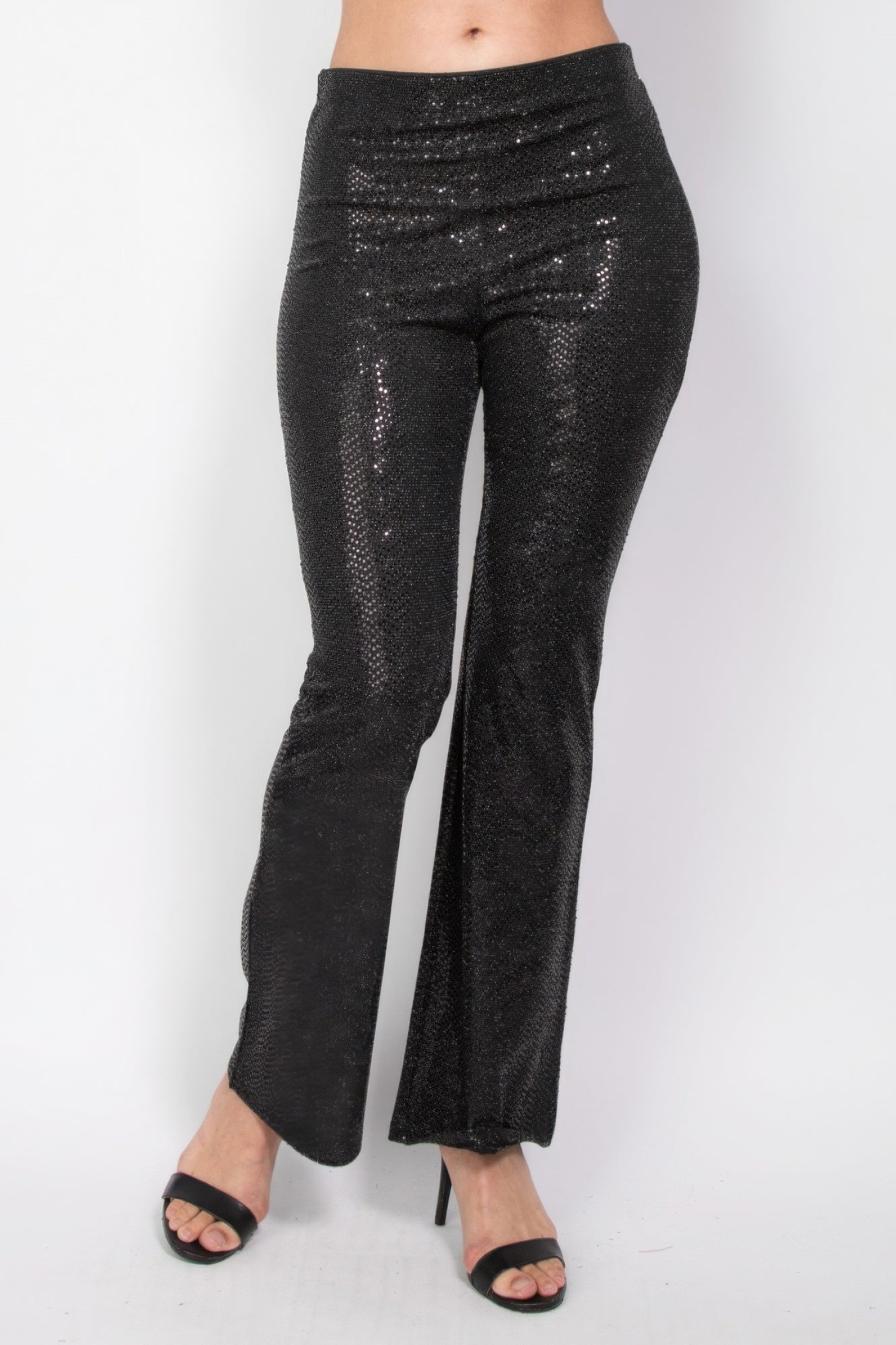 Sequined Fit & Flare Midrise Pants - Flip Flop Dynasty