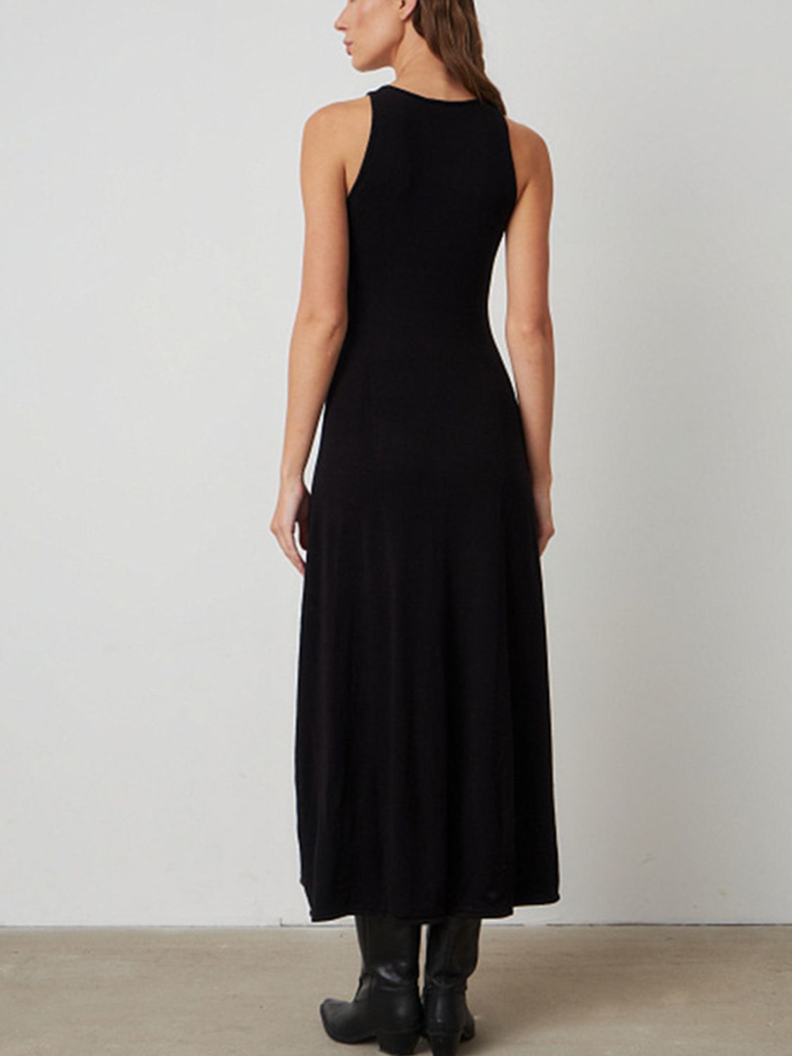 Side Slit Round Neck Sleeveless Dress - Flip Flop Dynasty