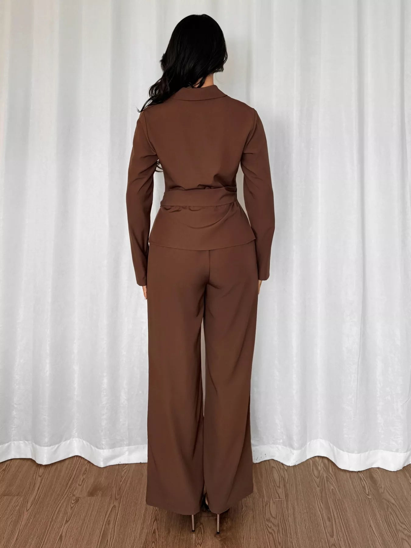 Side Tie Long Sleeve Top and Pants Set - Flip Flop Dynasty
