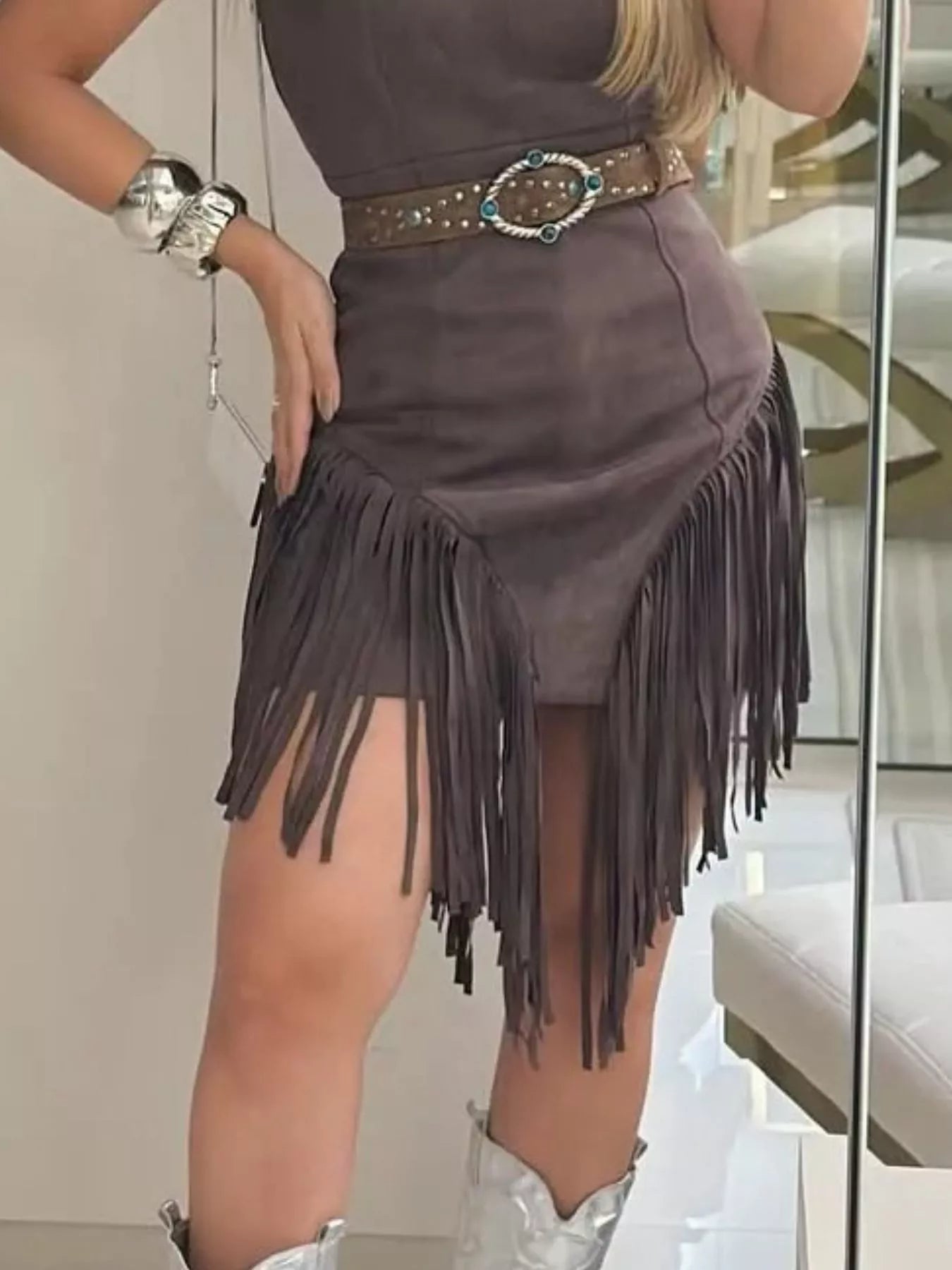 Sleeveless Fringed Mini Dress - Flip Flop Dynasty